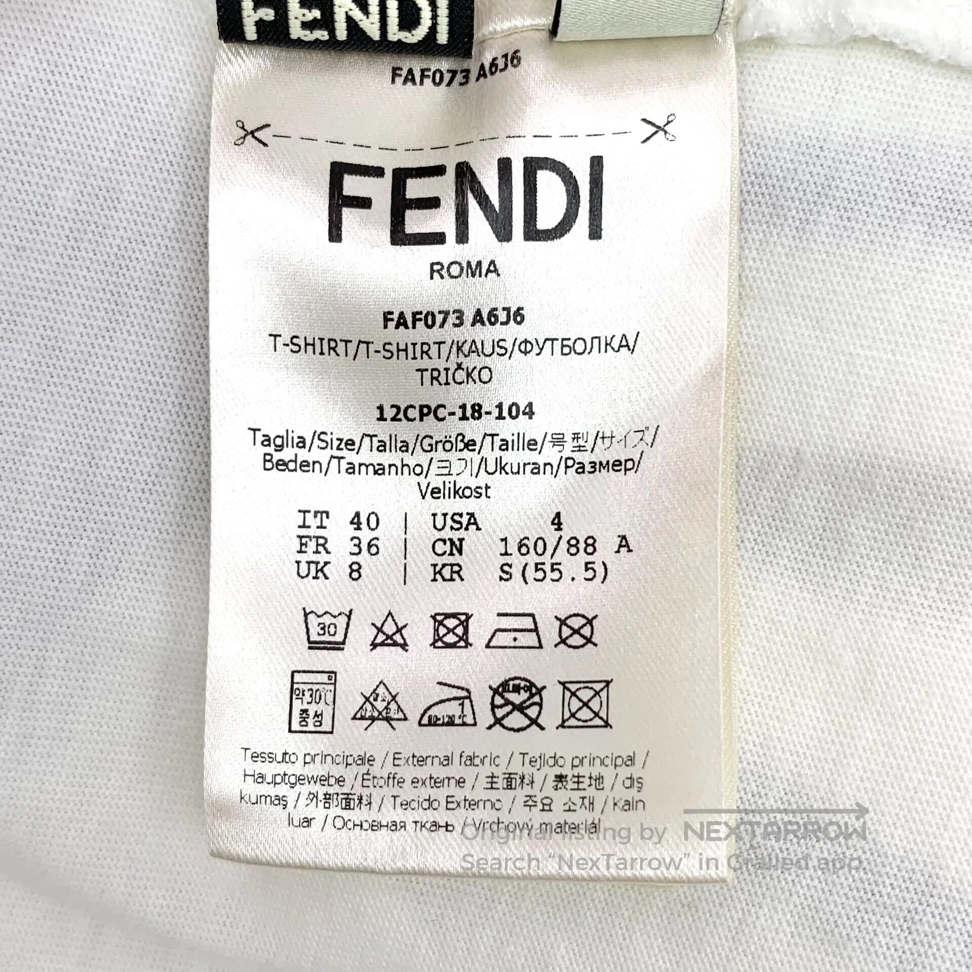 Fendi FENDI White Double F Printed Cotton Crew Neck Short Sleeve Size US L / EU 52-54 / 3 - 7 Thumbnail