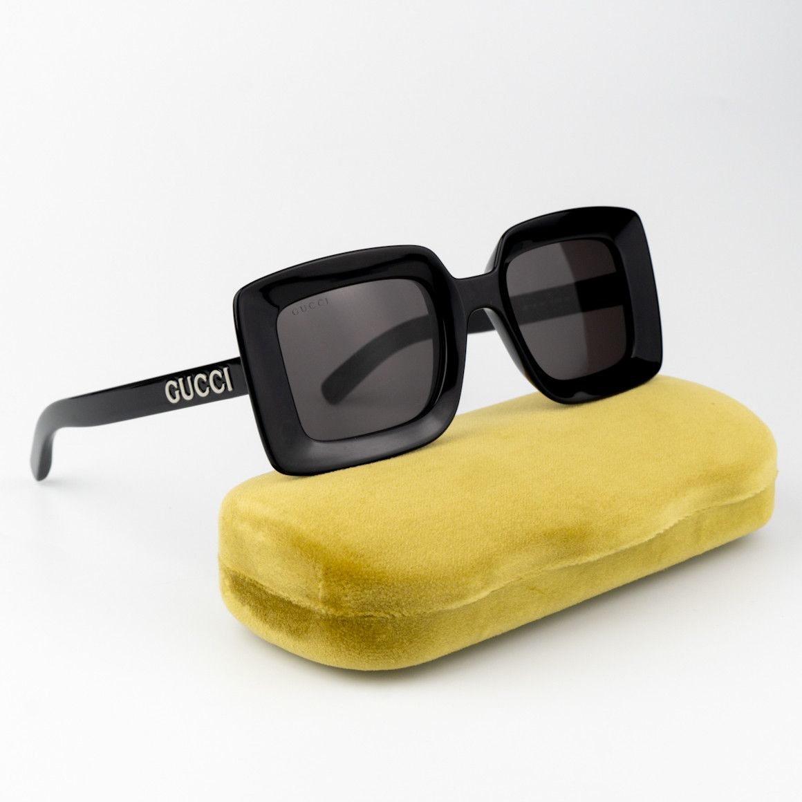 Gucci NEW Gucci GG1718S 001 Black Grey Women Square Sunglasses Size ONE SIZE - 2 Thumbnail