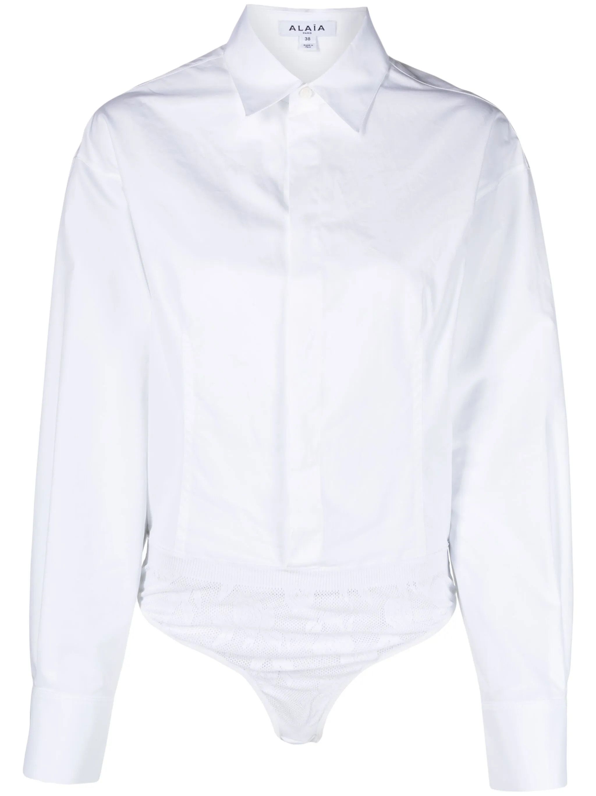 Alaia o1s22i1n0225 Shirt Bodysuit in White Size XS / US 0-2 / IT 36-38 - 1 Thumbnail