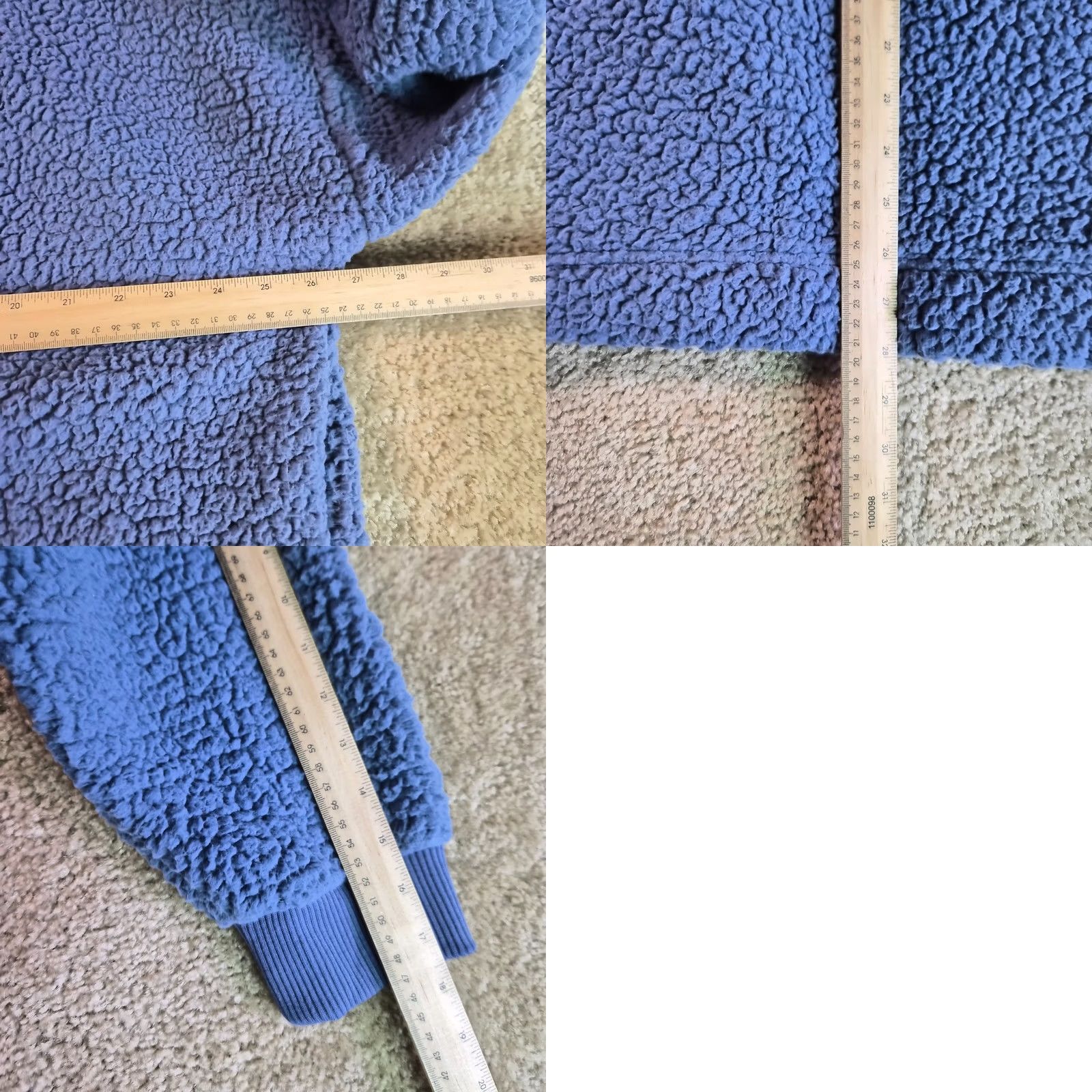 Vintage Aerie Women's XL Blue Sherpa 1/4 Zip Fleece Pullover Oversized Sweatshirt Cardigan? Size XL / US 12-14 / IT 48-50 - 8 Thumbnail