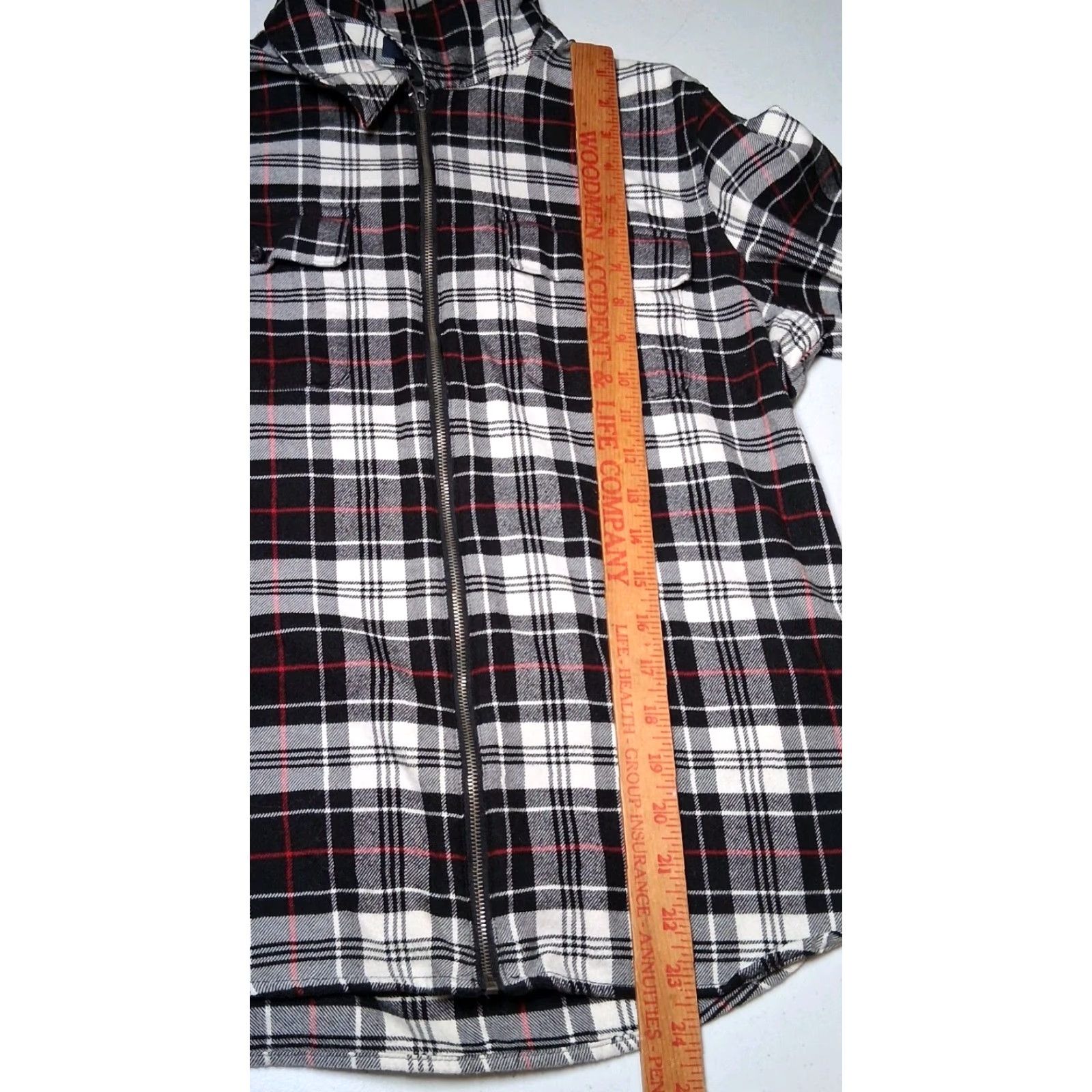 Chaps Reworked Handmade Cat Patch Flannel Shirt Women PS Petite Large Zip Black Plaid Knit? Size S / US 4 / IT 40 - 6 Thumbnail