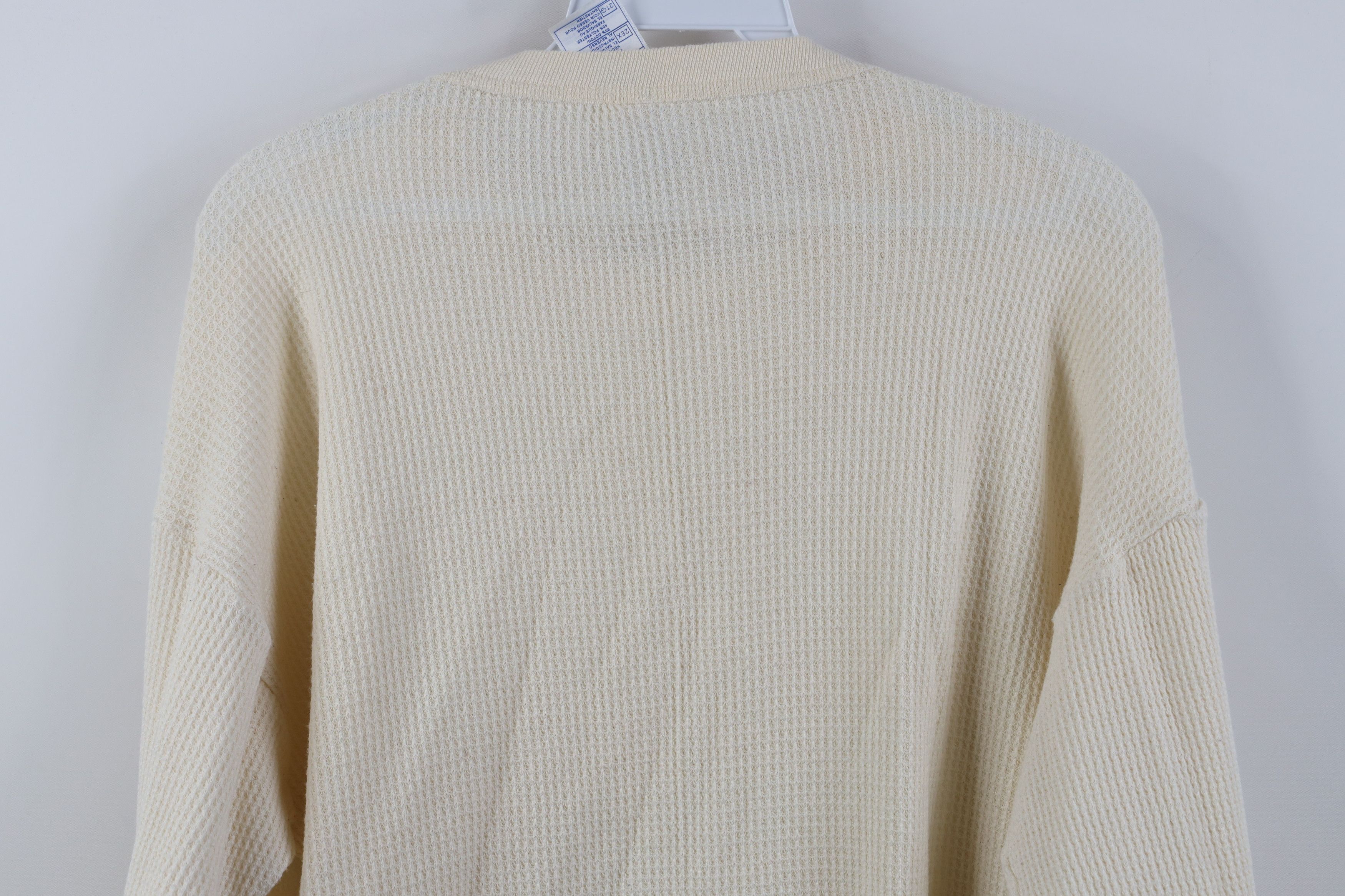 Vintage Vintage 90s Y2K Streetwear Knit Long Sleeve T-Shirt Cream Size US XXL / EU 58 / 5 - 10 Thumbnail
