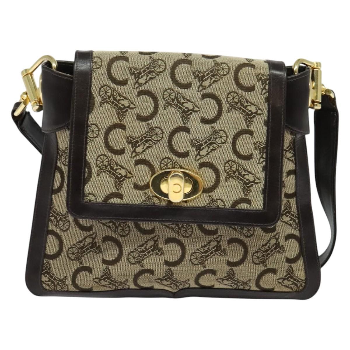 Celine CELINE C Sulky Shoulder Bag Canvas Beige Gold Size ONE SIZE - 2 Thumbnail