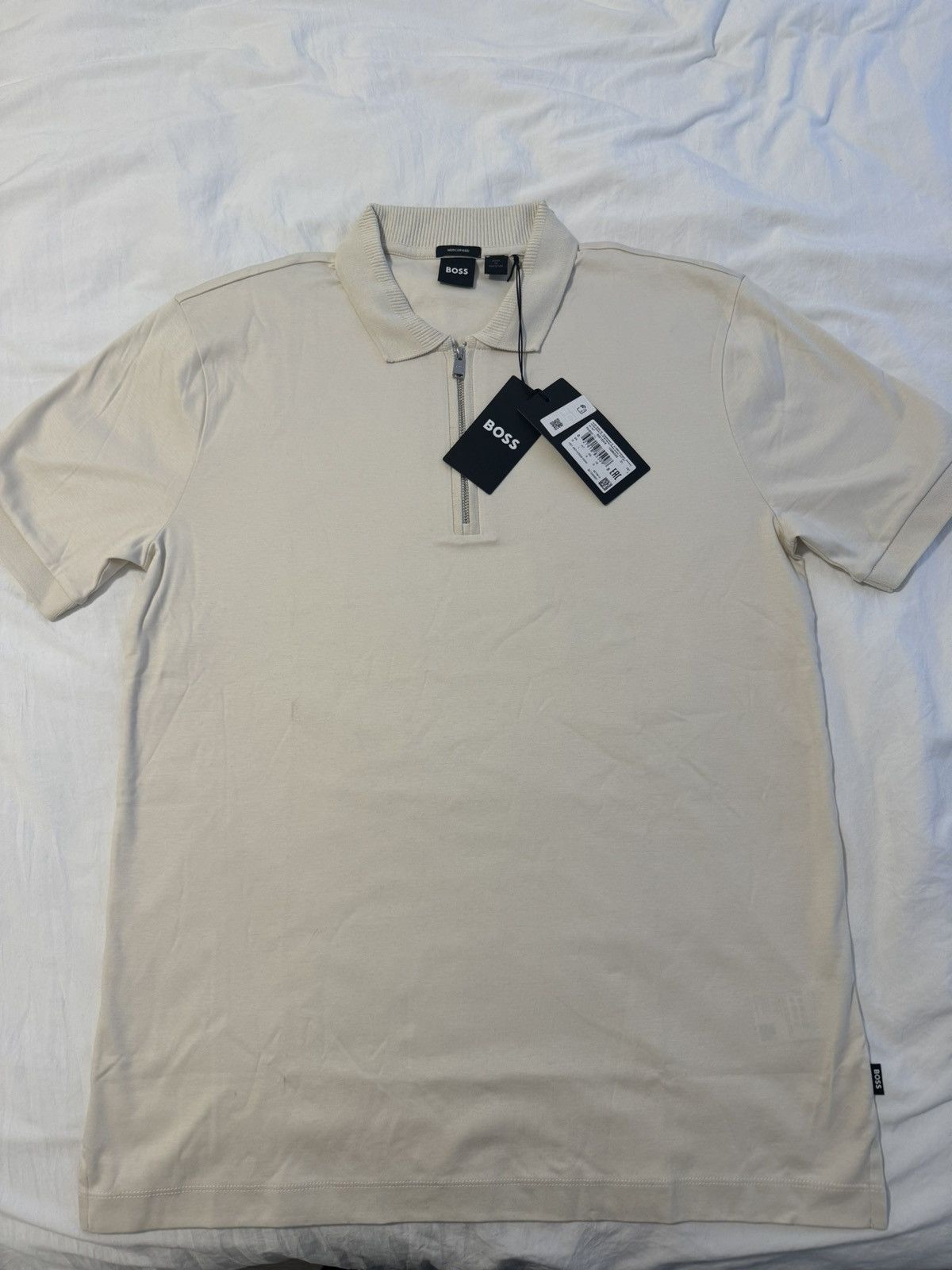 Hugo Boss Mercerised Slim Fit Polo Zip Size US L / EU 52-54 / 3 - 3 Thumbnail