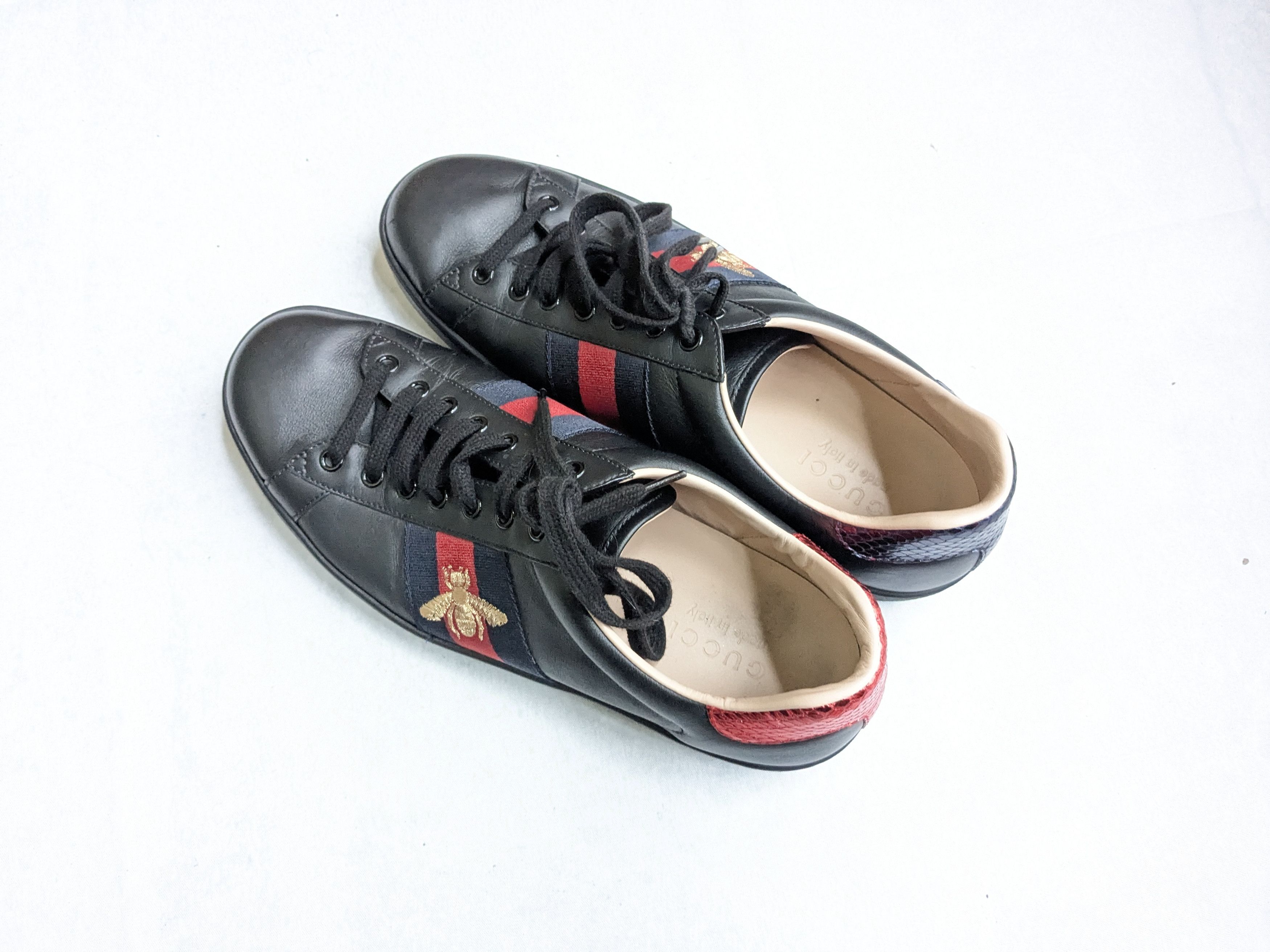 Gucci Gucci Ace Sneakers Black 9.5 Low Tops Leather Size US 9.5 / EU 42-43 - 15 Thumbnail