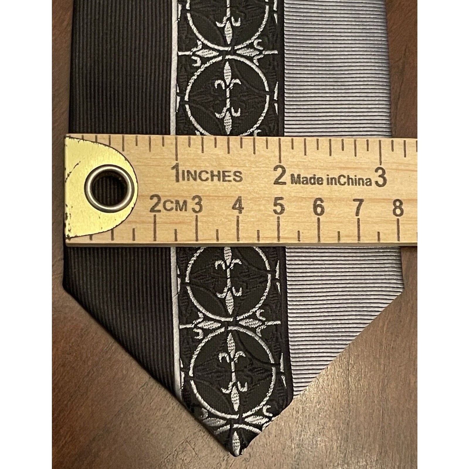 Twenty Twenty Dollars Tie Black Gray Hand Made Silk Men’s Neck Tie Size ONE SIZE - 4 Thumbnail