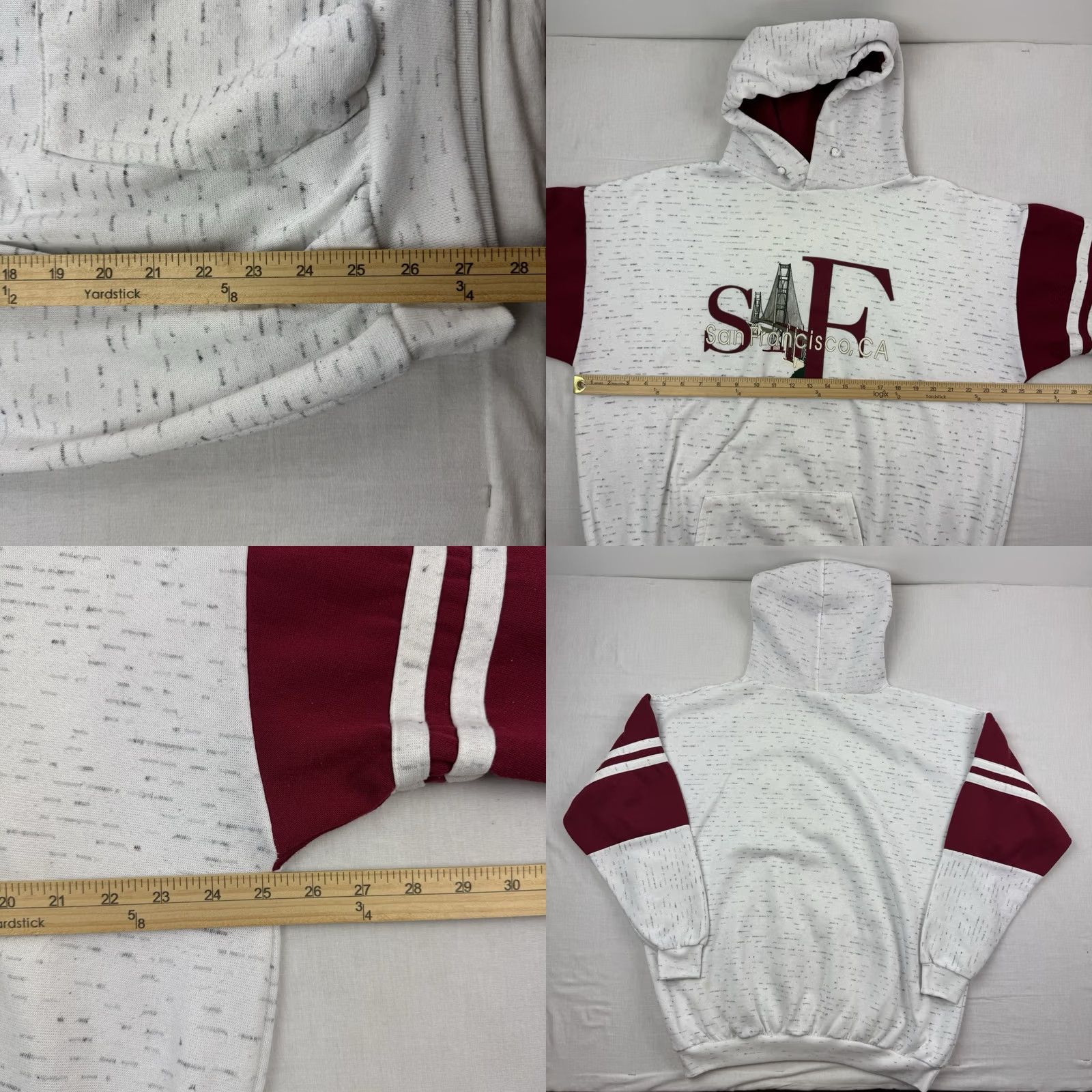 Vintage VINTAGE San Francisco Hoodie Men XL Gray 90s 80s City Pullover Sweatshirt Size US XL / EU 56 / 4 - 9 Thumbnail