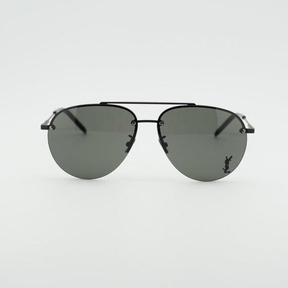 Saint Laurent Paris Saint Laurent CLASSIC 11F 005 Sunglasses Shiny Black Aviator Size ONE SIZE - 2 Thumbnail