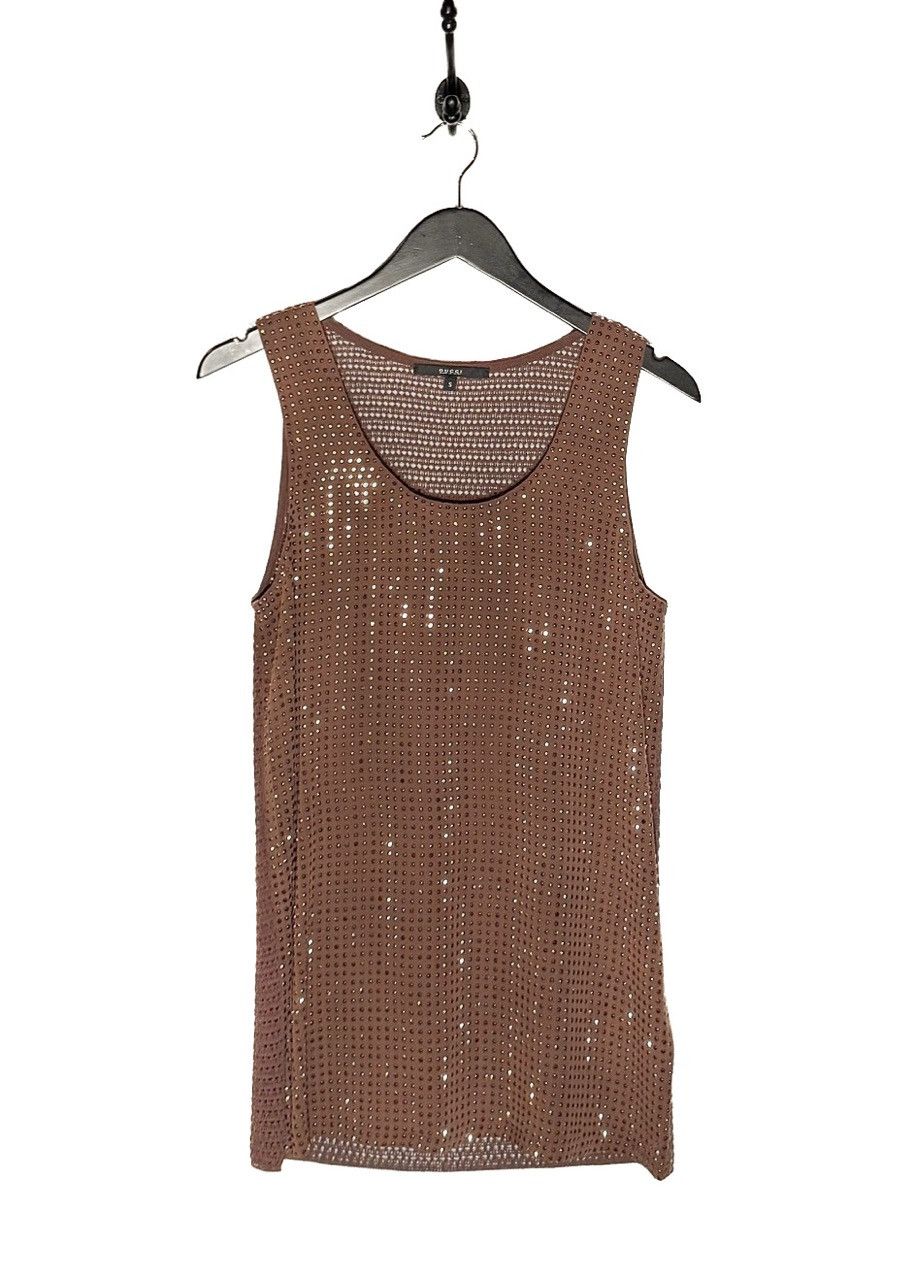 Gucci Gucci Brown Metallic Studs Embellished Silk Tank Top Size S / US 4 / IT 40 - 1 Thumbnail