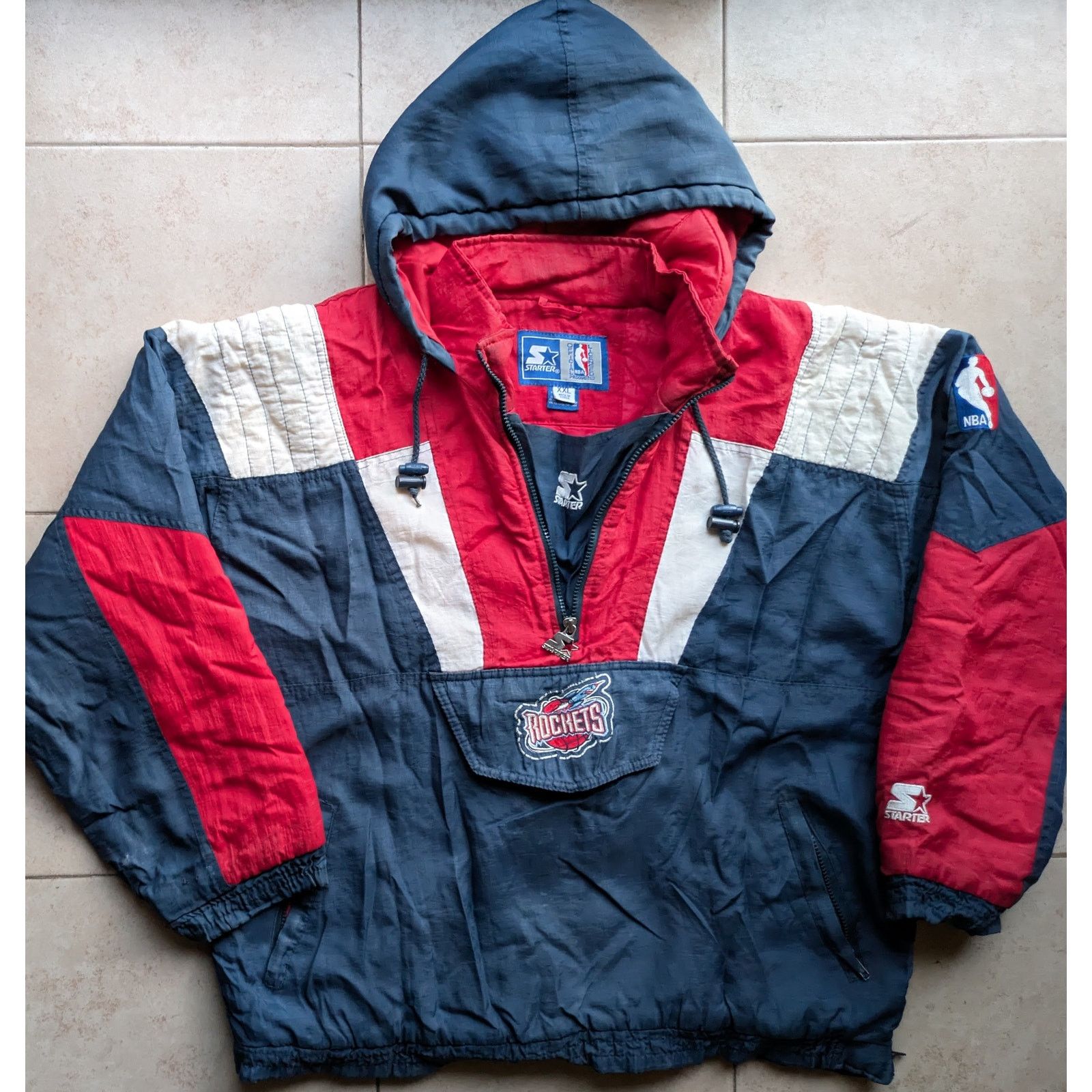 Starter Houston Rockets 90s STARTER Color Block puffer navy NBA vtg Size US XXL / EU 58 / 5 - 1 Thumbnail