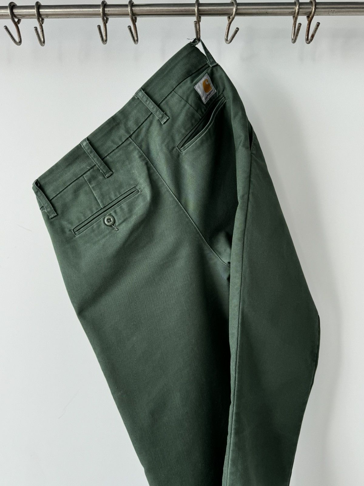 Carhartt × Carhartt Wip × Vintage Vintage Carhartt WIP Sid Slim Green Chino Pants Size US 29 - 1 Thumbnail