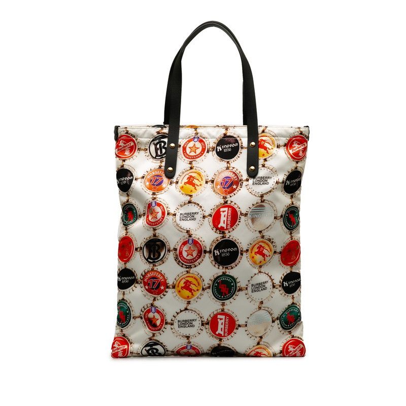 Burberry Burberry Burberry Nylon Leather Bottle Cap Tote Bag Canvas Tote Bag in Great Condition Size ONE SIZE - 1 Thumbnail