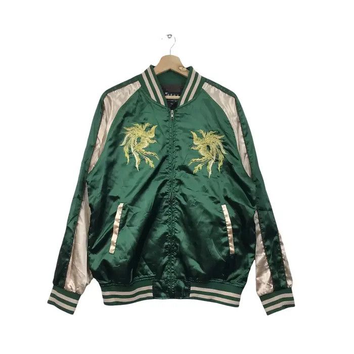 Japanese Brand Vtg SUKAJAN PHOENIX Immortal Bird JAPAN Souvenir Jacket Size L / US 10 / IT 46 - 1 Thumbnail