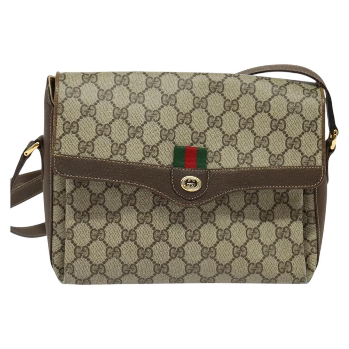 Gucci GUCCI GG Supreme Web Sherry Line Bag Pvc Beige Gold 904 02 Size ONE SIZE - 2 Thumbnail