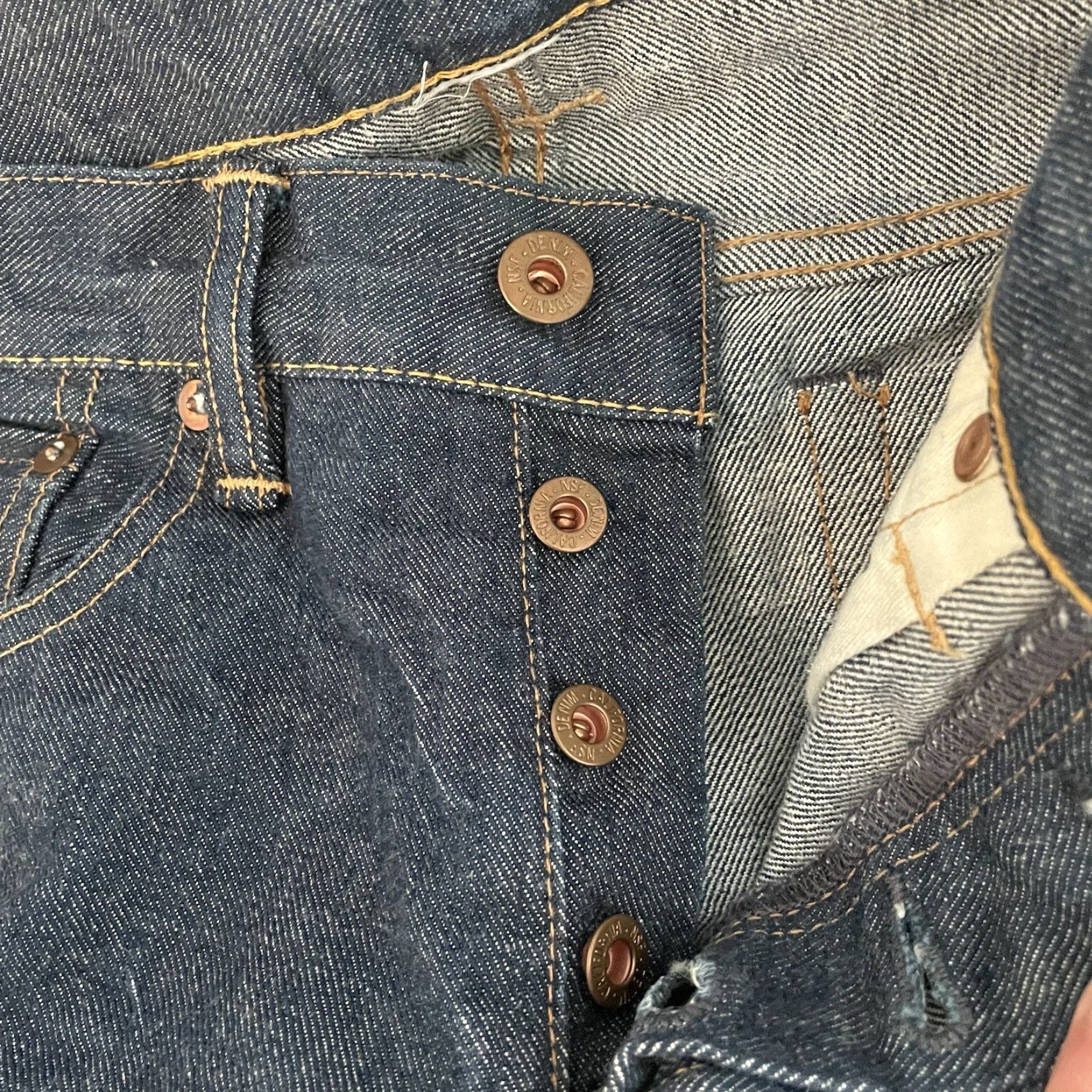 Denime NSF Japanese Selvedge Denim Jeans Straight Blue Button Fly Men’s Size 29 X 31 Size US 29 - 6 Thumbnail