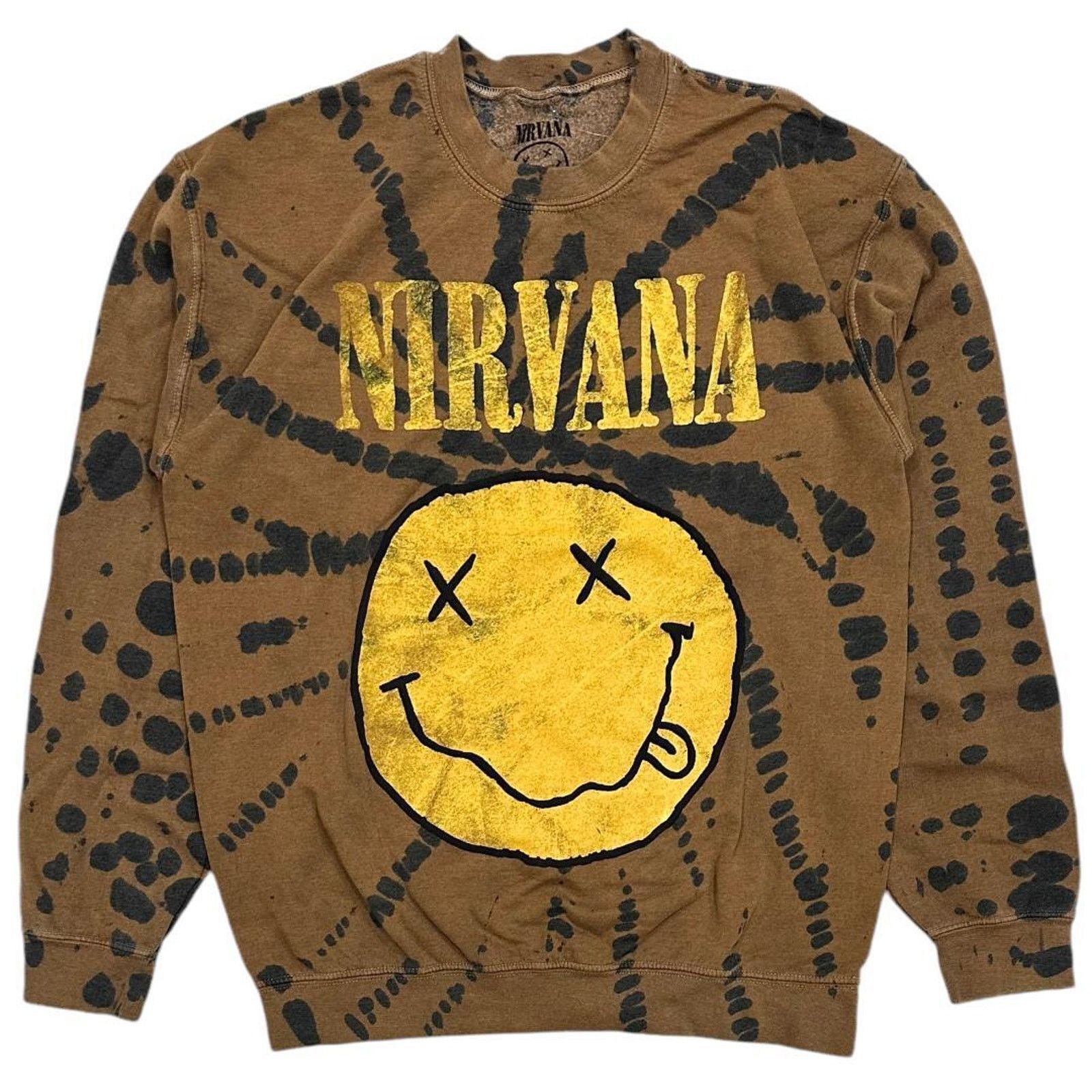 Nirvana Nirvana Men's Sweatshirt Smile Dazed Face Tie Dye Crewneck Size US S / EU 44-46 / 1 - 1 Thumbnail