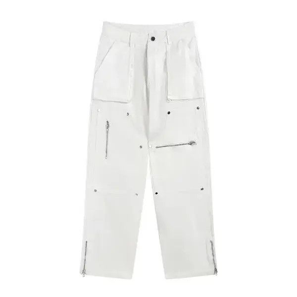 Designer × Japanese Brand × Vintage Zipper Split Flare White Cargo Pants Size US 32 / EU 48 - 3 Thumbnail