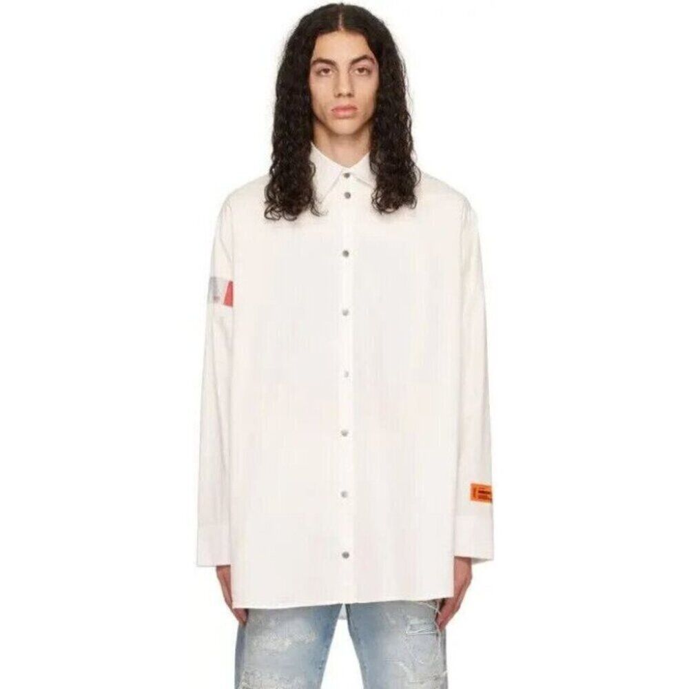 Heron Preston Heron Preston Cotton Twill Poplin Shirt M Mens White Size US M / EU 48-50 / 2 - 2 Thumbnail