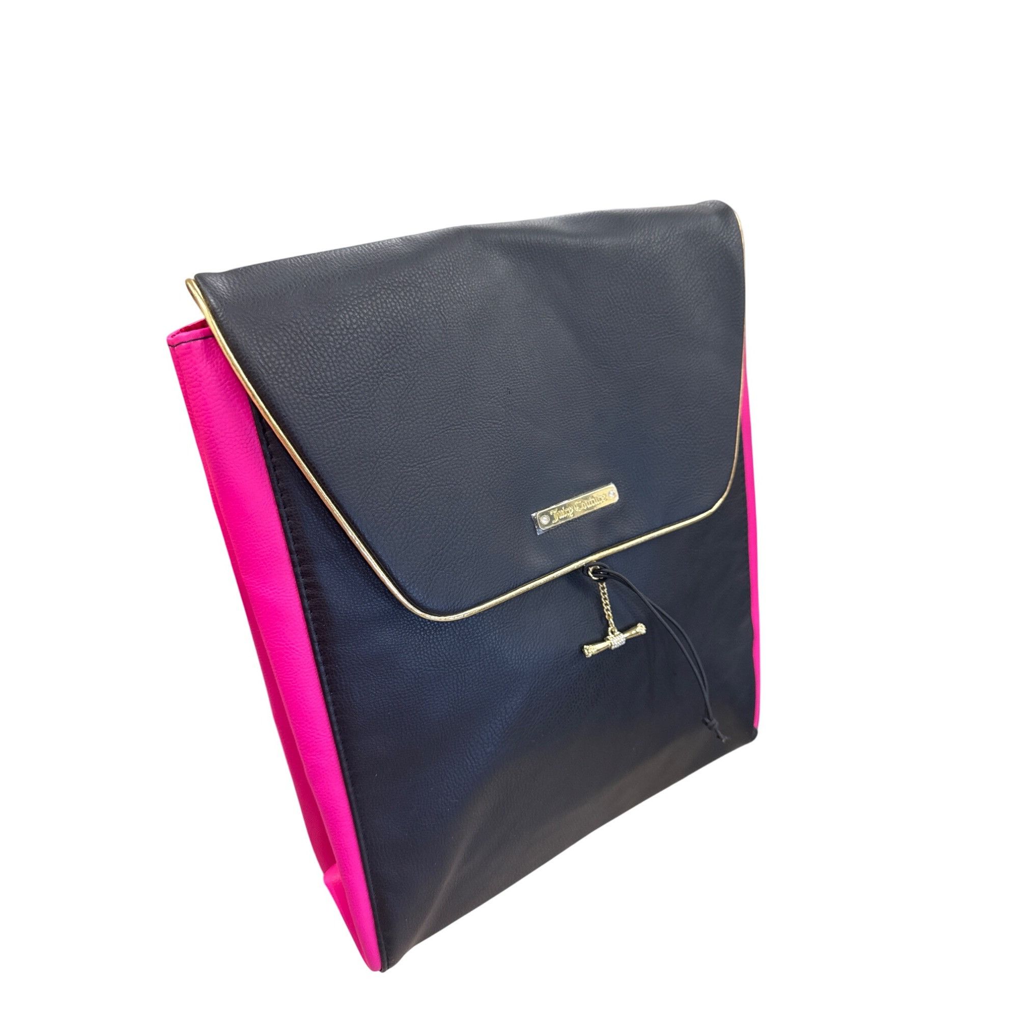 Juicy Couture Juicy Couture Womens Black & Pink Backpack With Gold Accents Size ONE SIZE - 13 Thumbnail