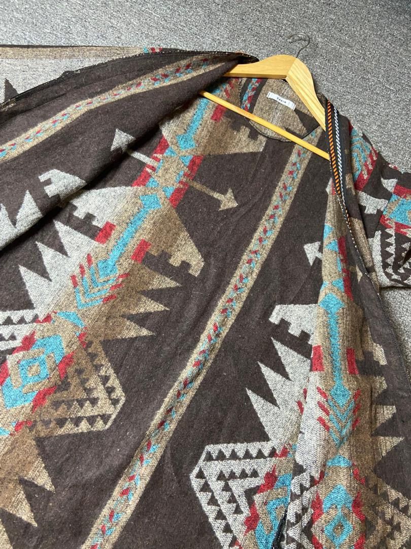Japanese Brand YAXIN Navajo Aztec Cardigan Jacket with Fringes (179) Size S / US 4 / IT 40 - 3 Thumbnail