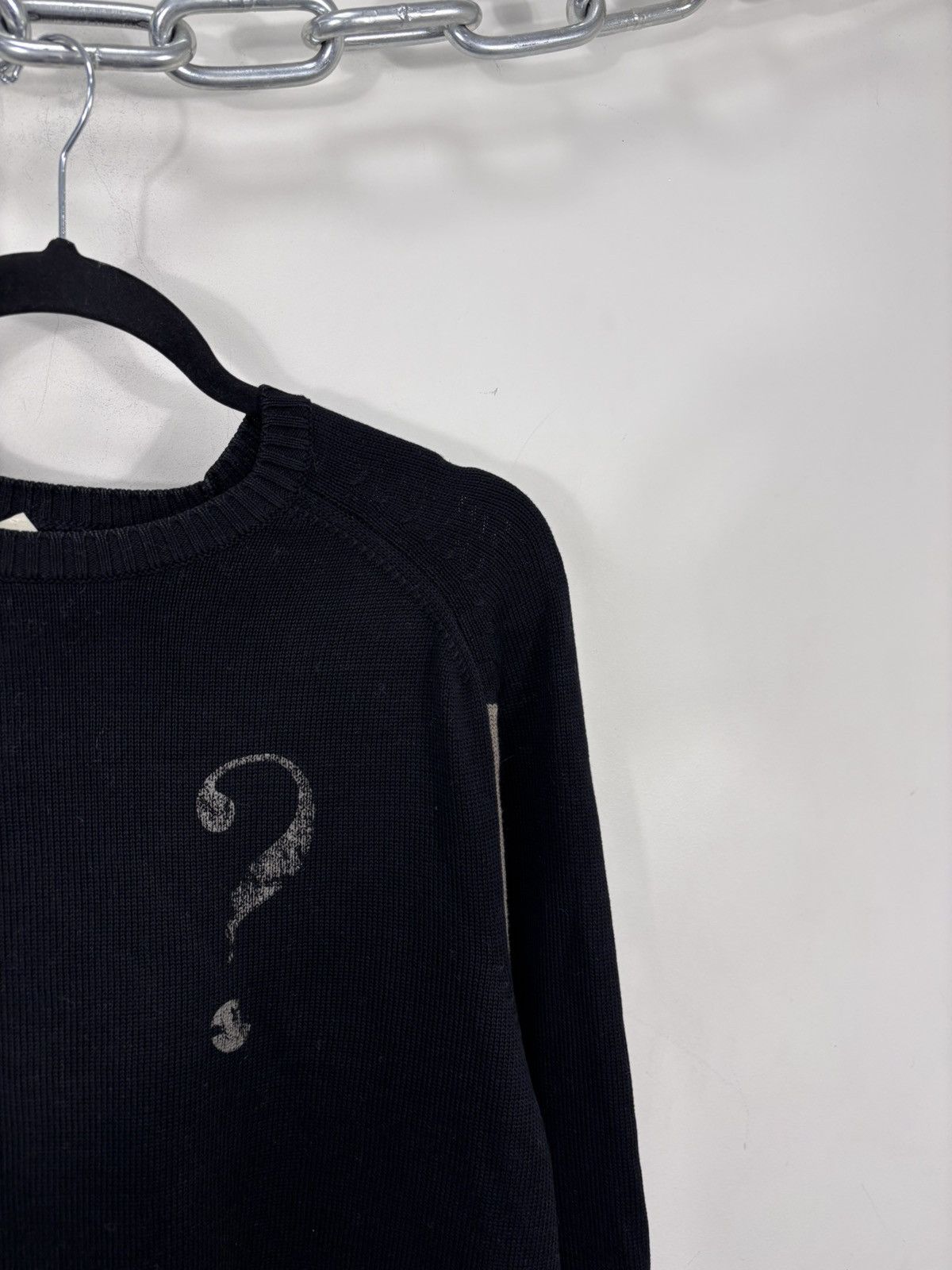 Moschino Vintage Moschino Men’s Question Mark Logo Black Knit Sweater Size US L / EU 52-54 / 3 - 3 Thumbnail