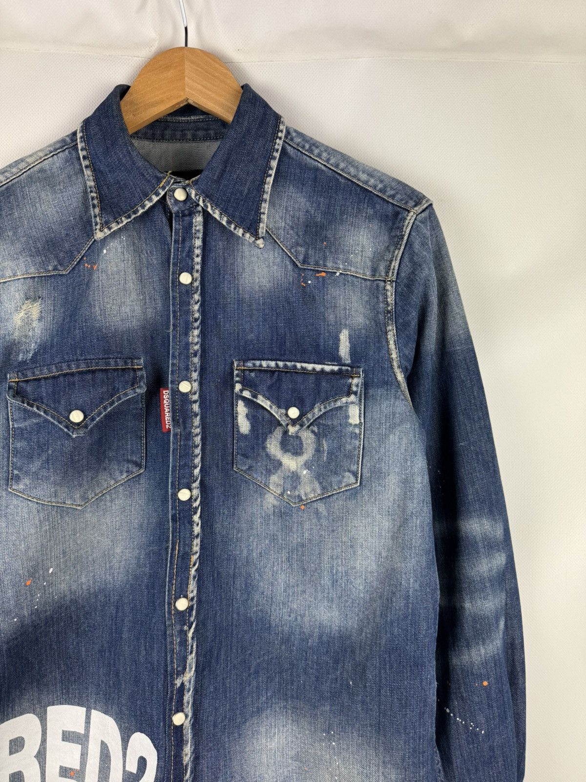 Dsquared2 Dsquared Ladies Big Logo Graphic Print Denim Button Up Shirt Size M / US 6-8 / IT 42-44 - 5 Thumbnail