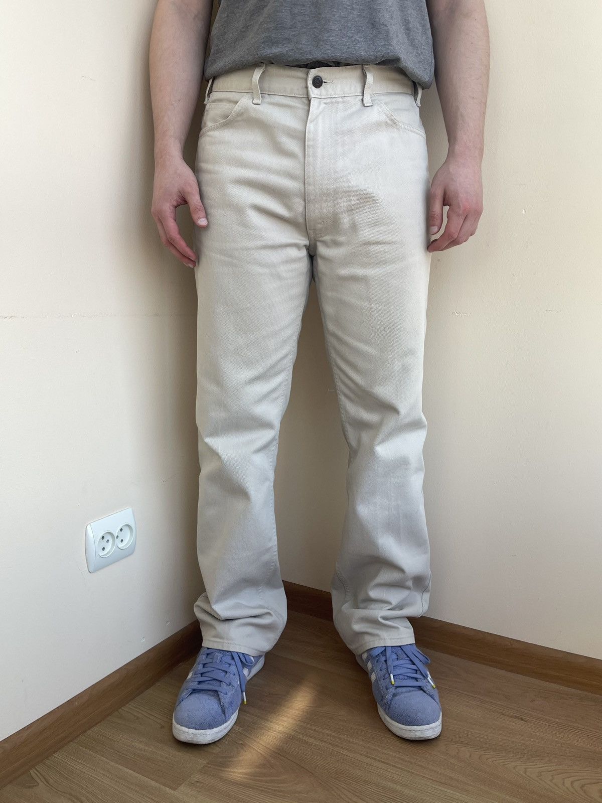 Levi's Sta-Prest 566 White Tab Straight Regular Fit Pants 90s 34x32 Size US 34 / EU 50 - 3 Thumbnail