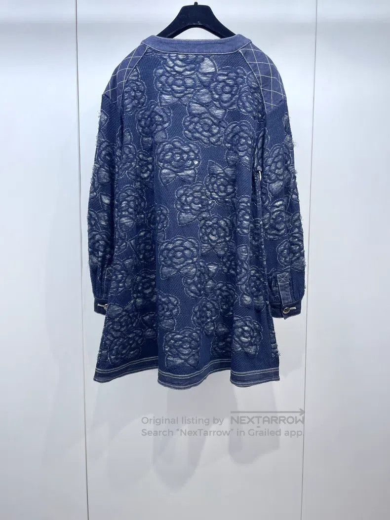 Chanel Chanel Heavy industry lace camelia denim stitching jacket Size XS / US 0-2 / IT 36-38 - 2 Thumbnail