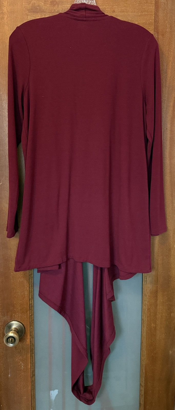 J. Jill J Jill Pure Jill Bordeaux Multi Way Wrap Cardigan Sweater Size M / US 6-8 / IT 42-44 - 6 Thumbnail