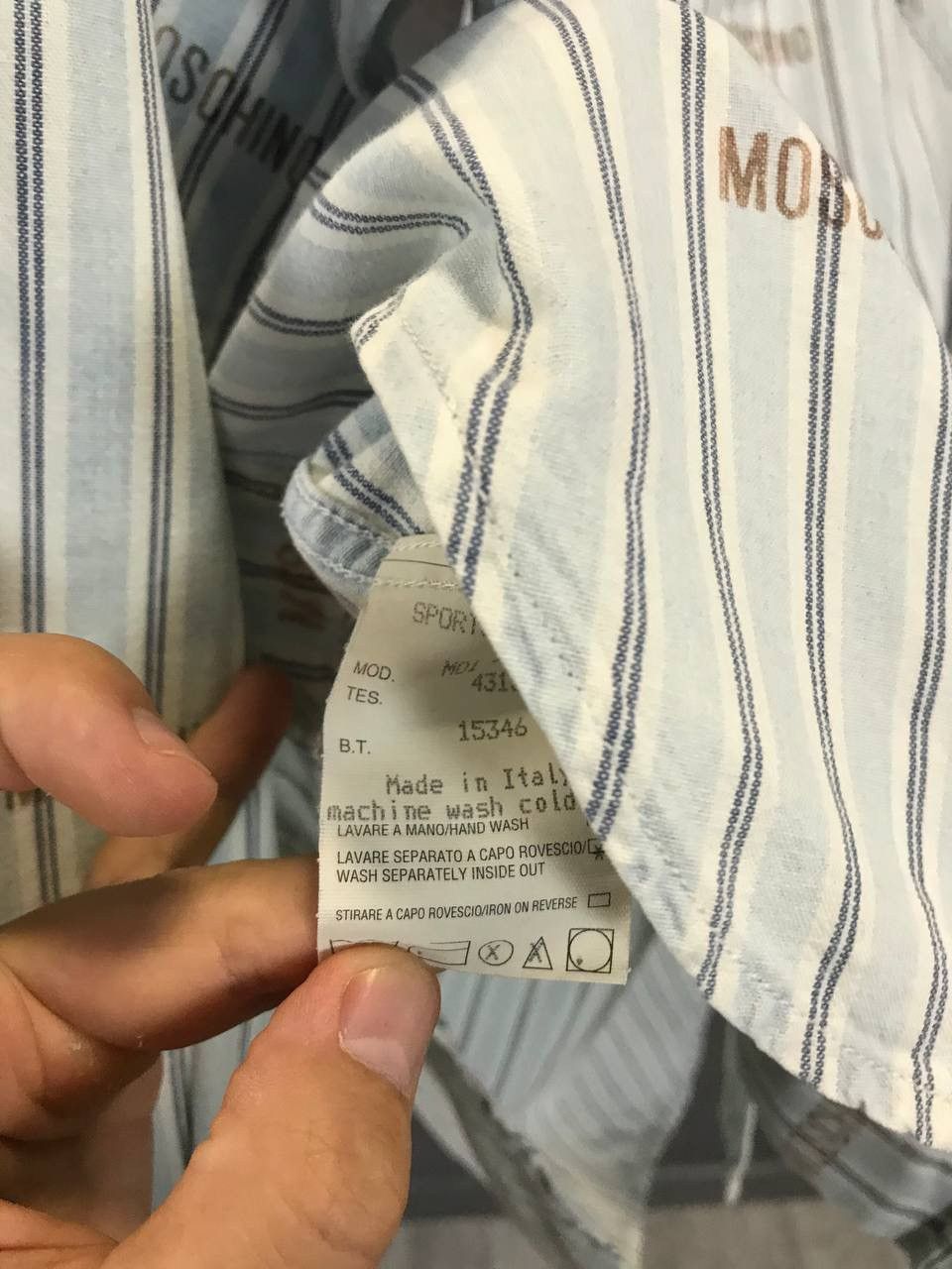 Moschino Moschino Jeans vintage designer striped monogram shirt Size US S / EU 44-46 / 1 - 6 Thumbnail