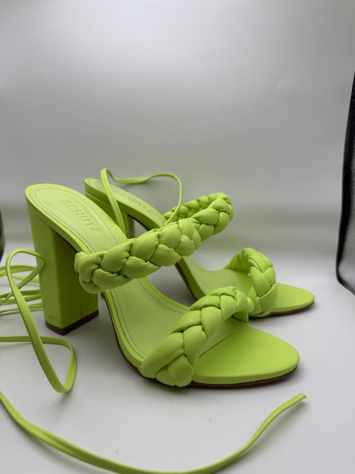 Other Schutz Neon Green Braided Strap High Heel Sandals Size 8 Size US 8 / IT 38 - 8 Thumbnail
