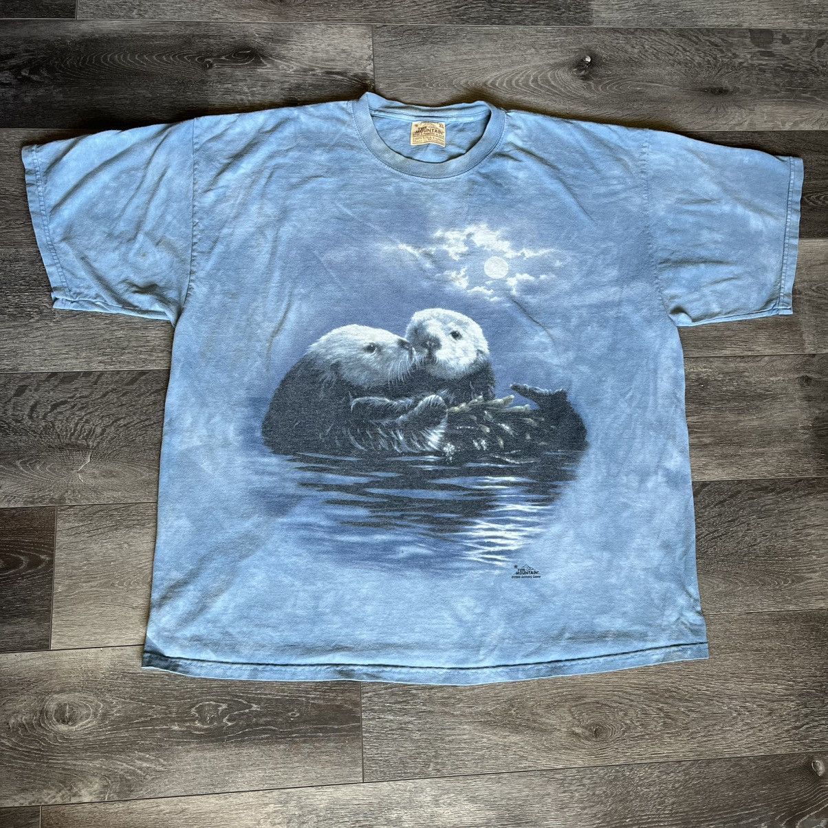 The Mountain × Vintage Vintage 1990s The Mountain Otters Tie Dye Animal Graphic Tee Size US XL / EU 56 / 4 - 1 Thumbnail