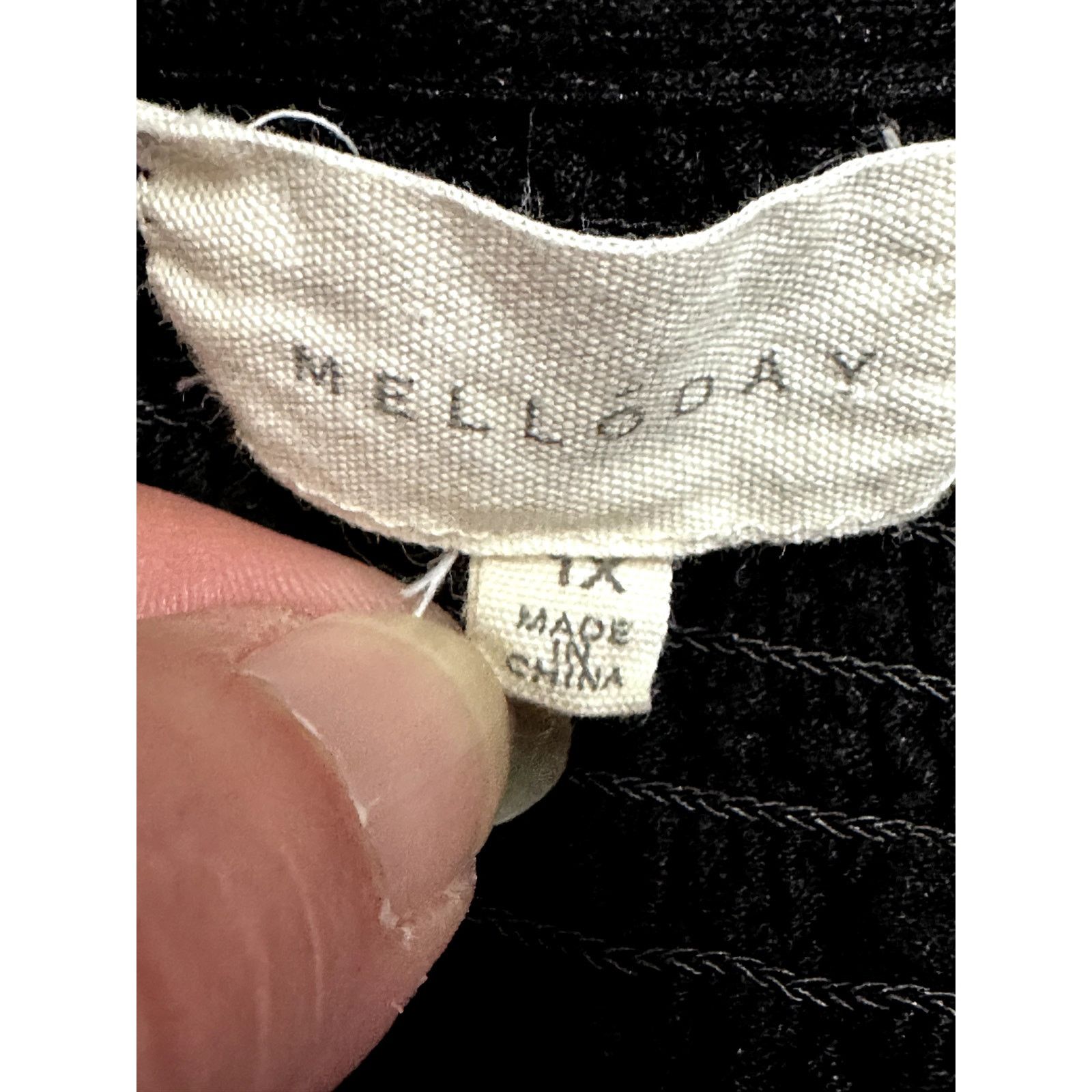 Other Melloday Blouse Smock Long Sleeves Stretchy Black Women's 1X Size XL / US 12-14 / IT 48-50 - 8 Thumbnail