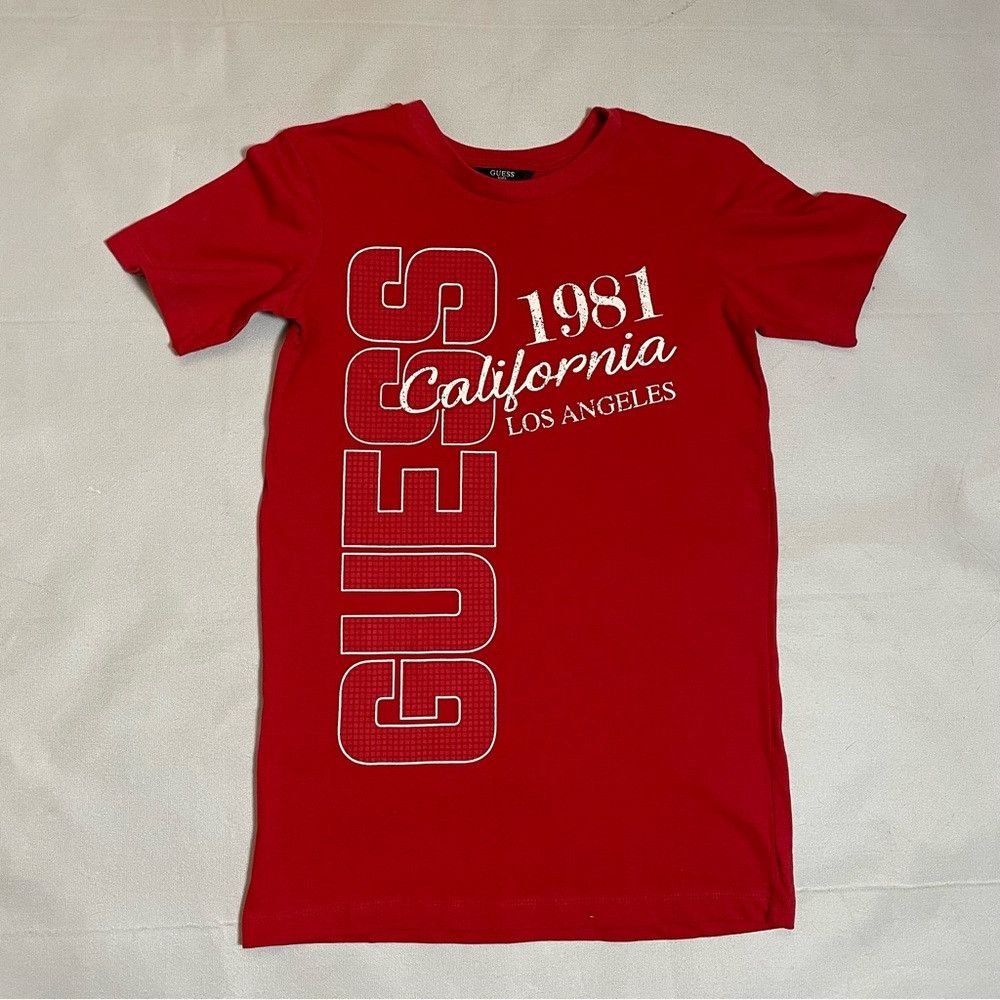 Guess Guess Short Sleeve Red Cotton T-shirt Size L (16-18) Size US XS / EU 42 / 0 - 1 Thumbnail