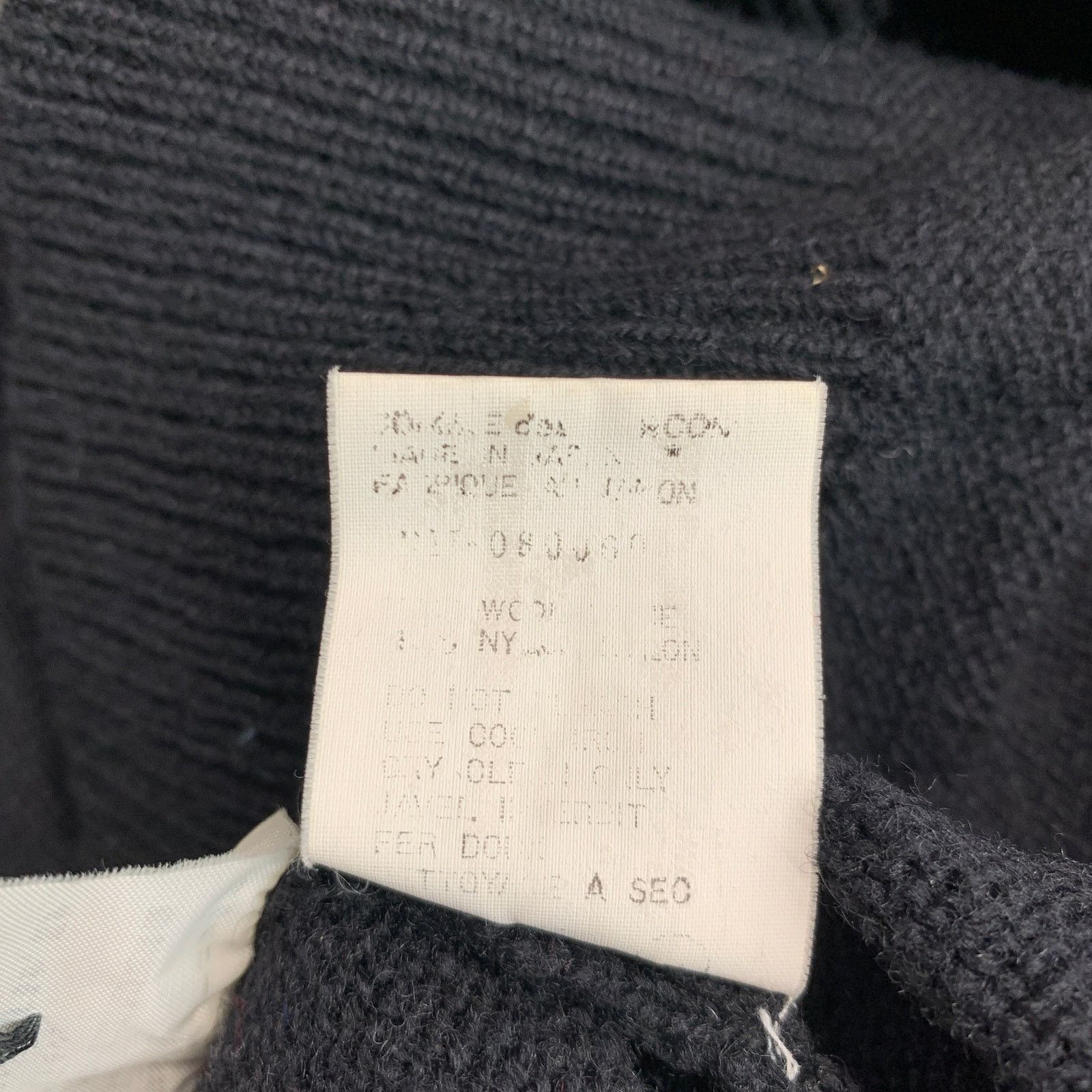 Comme des Garcons 1980s Size S Black Grey Wool Knit Buttoned Cardigan Size S / US 4 / IT 40 - 7 Thumbnail