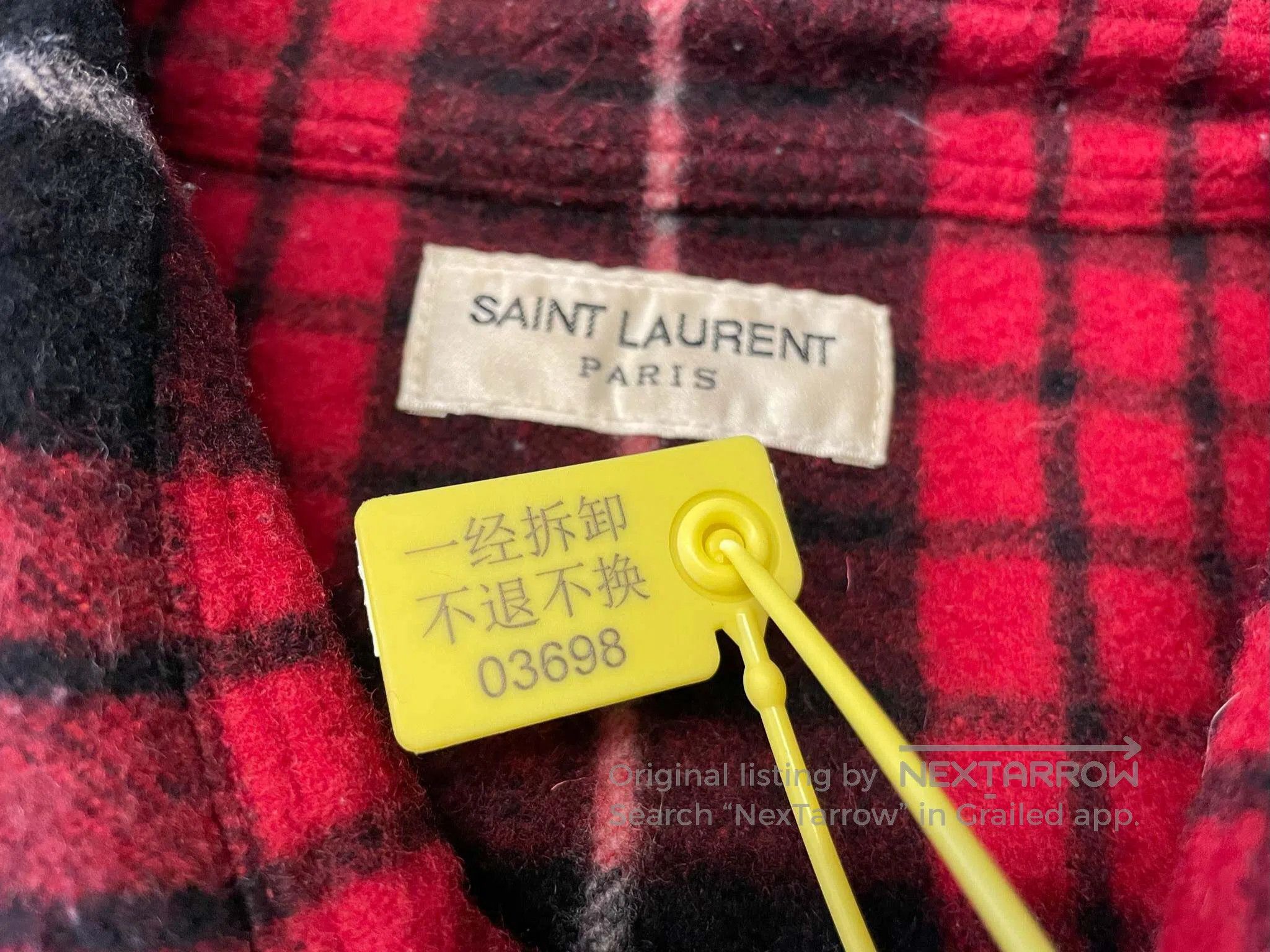 Saint Laurent Paris Saint Laurent Paris Red Flannel Check Woolen Shirt Size US M / EU 48-50 / 2 - 5 Thumbnail