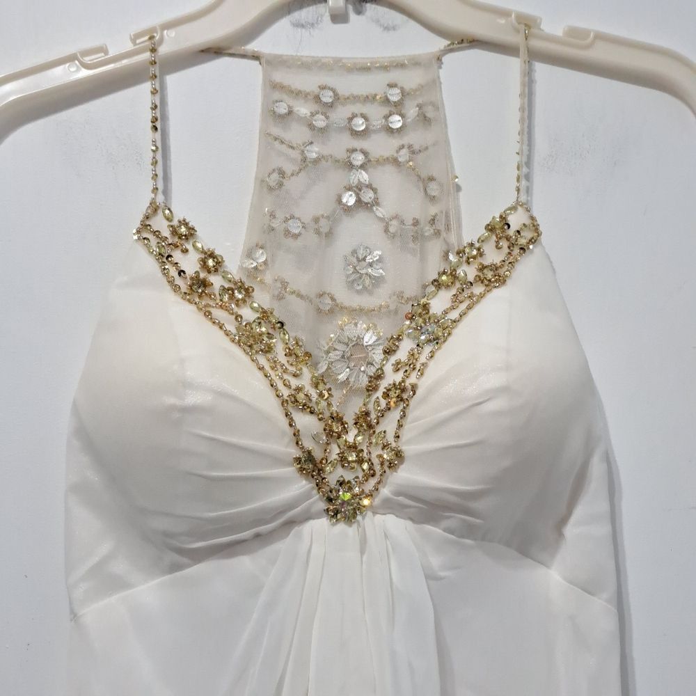 Other Dave & Johnny Embellished Rhinestones Illusion Back Long For Size XS / US 0-2 / IT 36-38 - 13 Thumbnail