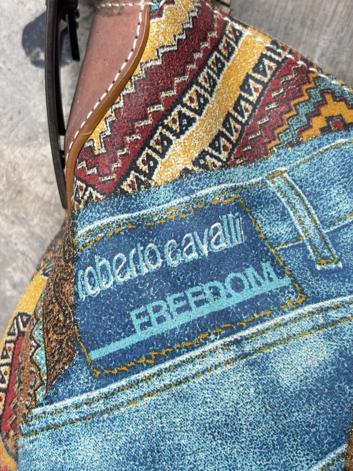 Vintage Roberto Cavalli Freedom Patchwork Shoulder Bag