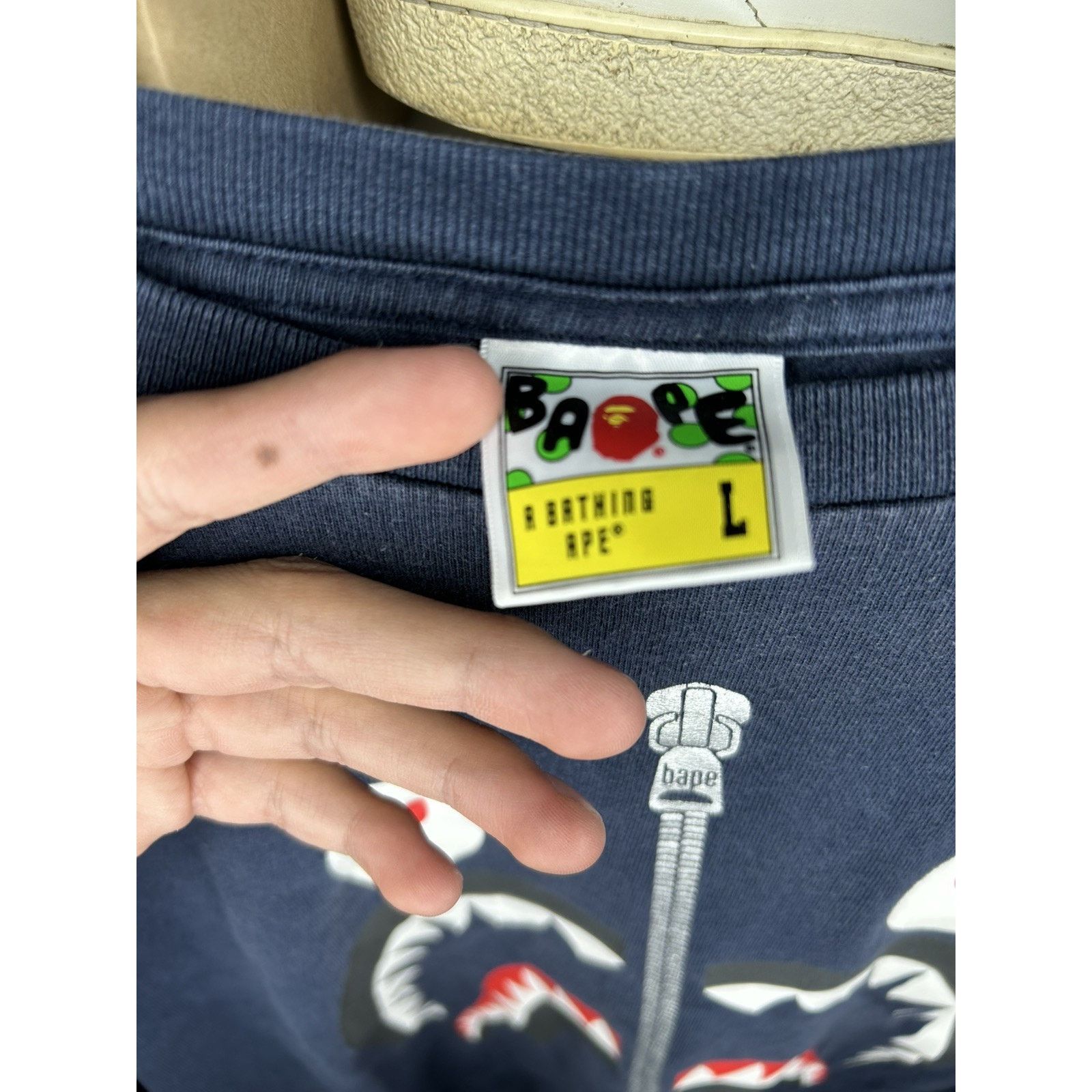 Bape BAPE shark Long sleeve T Shirt Size Medium A Bathing Ape Size US L / EU 52-54 / 3 - 3 Thumbnail