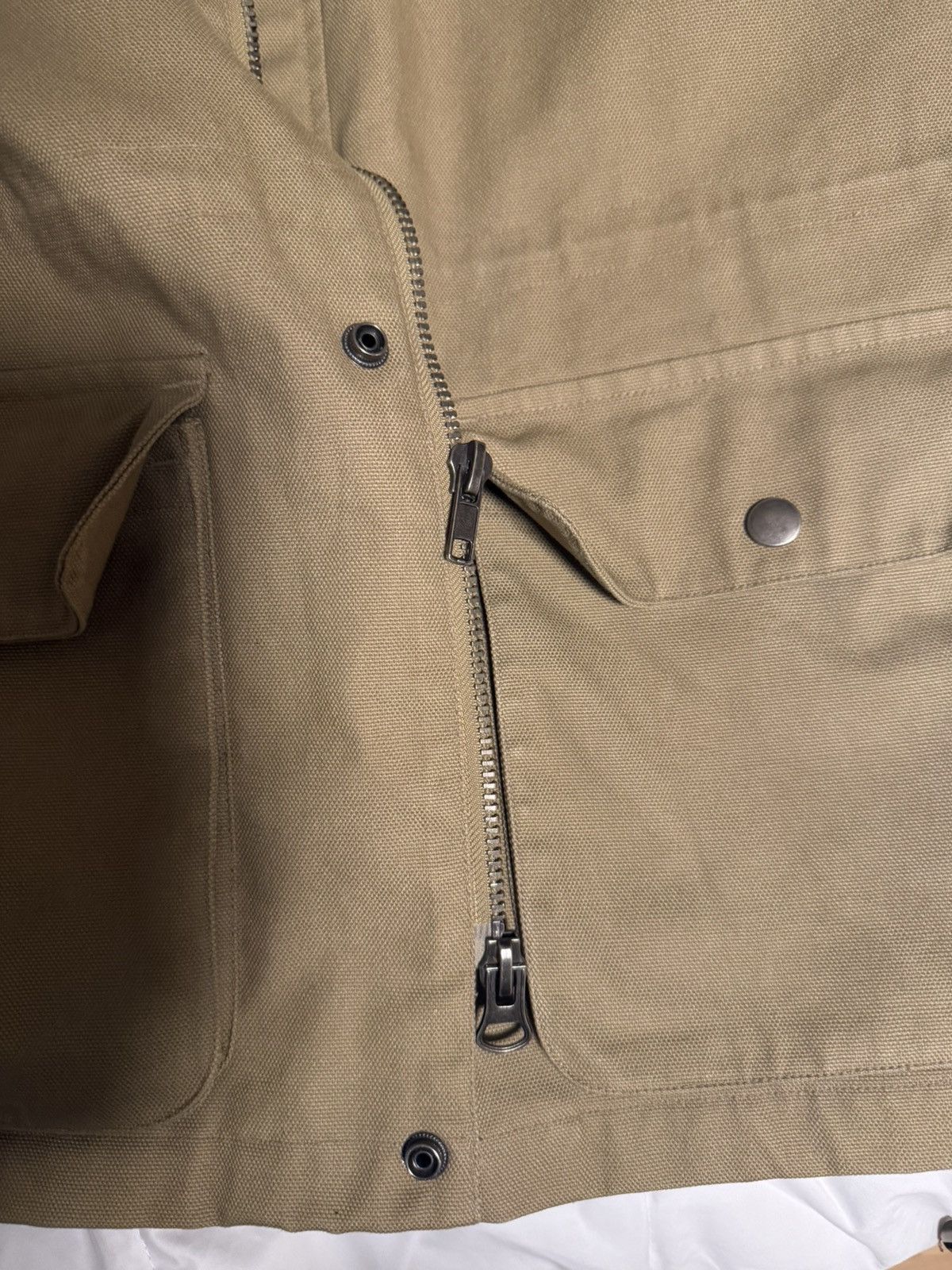 Vintage Canvas jacket with leather collar Size US L / EU 52-54 / 3 - 10 Thumbnail