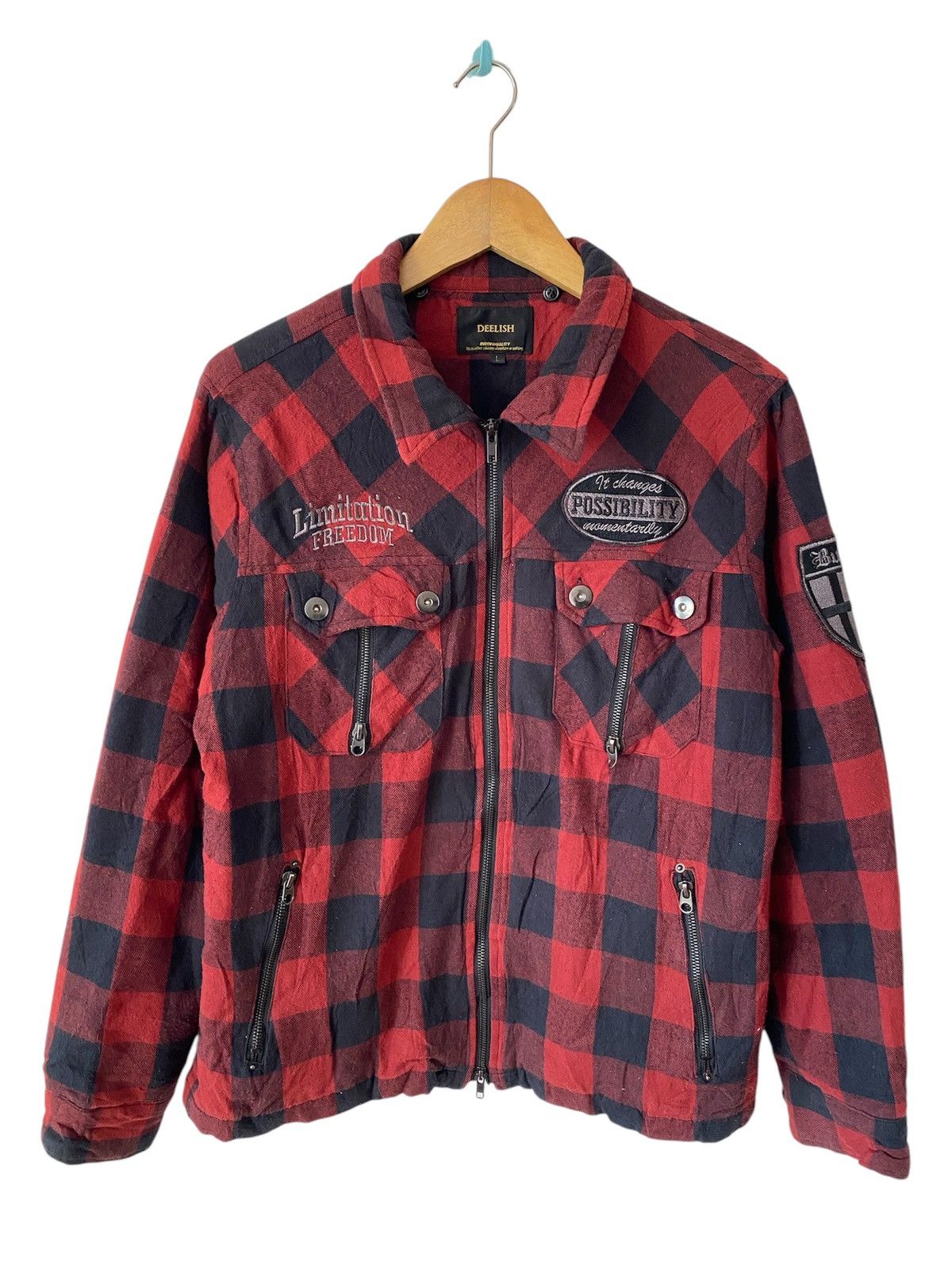 If Six Was Nine × Japanese Brand × Le Grande Bleu (L.G.B.) DEELISH Plaid Tartan Jacket LGB Punk Bondage Size US L / EU 52-54 / 3 - 1 Thumbnail