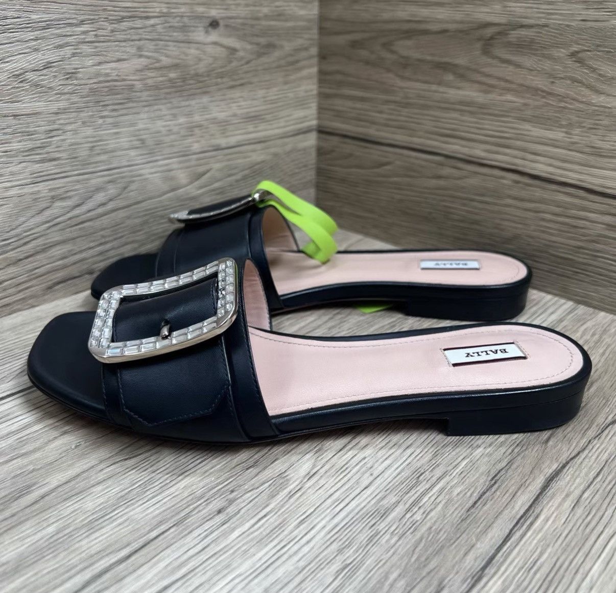 Bally Bally Black Square Rhinestone Slides J41 Size US 6.5 / IT 36.5 - 1 Thumbnail