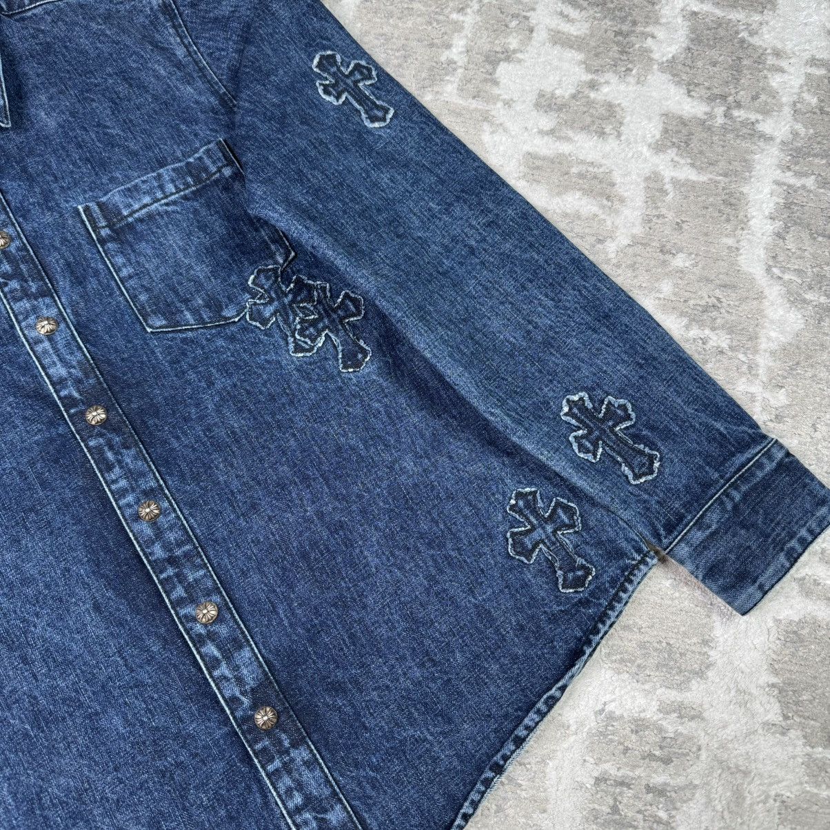 Chrome Hearts Cutout cross patch denim button up shirt Size US M / EU 48-50 / 2 - 4 Thumbnail
