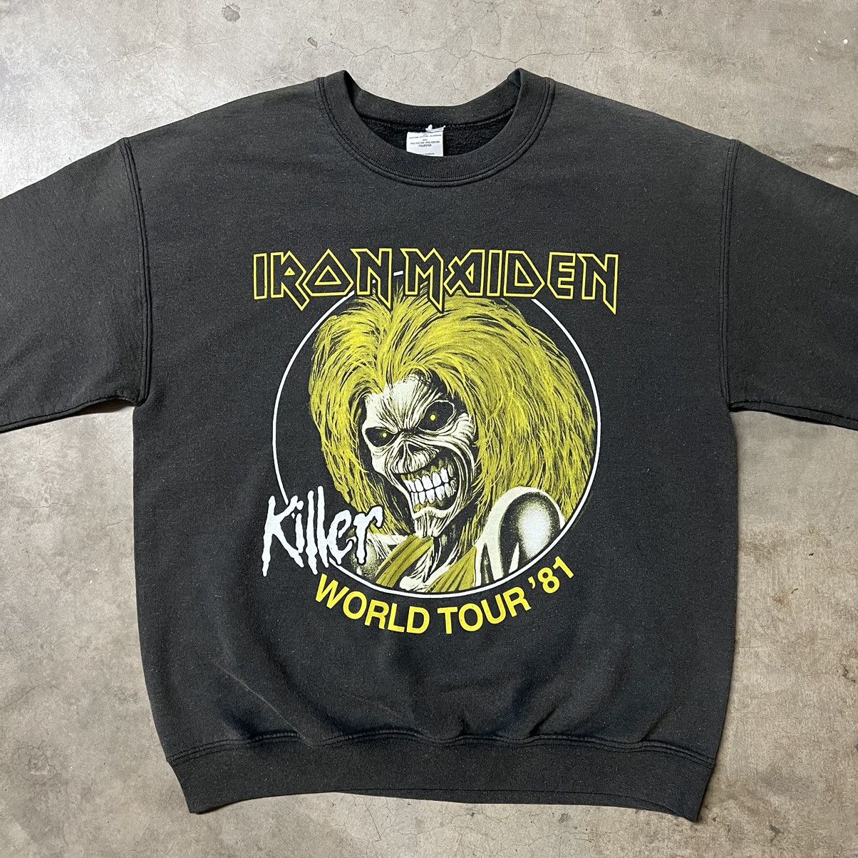 Band Tees × Iron Maiden × Vintage Vintage 2000’s Iron Maiden Faded Metal Band Crewneck Sweater Size US M / EU 48-50 / 2 - 2 Thumbnail