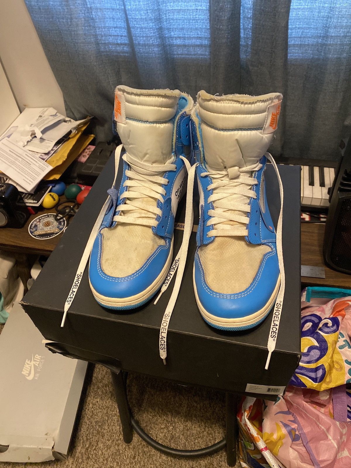 Off-White Off White Air Jordan Jordan 1 “UNC” Size US 14 / EU 47 - 3 Thumbnail