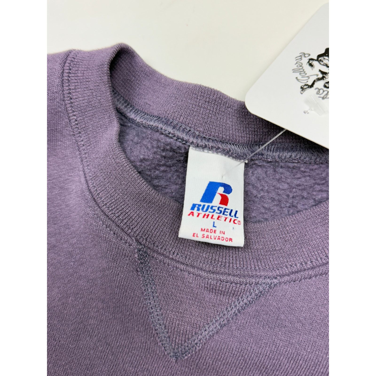 Vintage Russell Athletic Cropped Boxy Sweater Size L Violet Purple Size US L / EU 52-54 / 3 - 3 Thumbnail