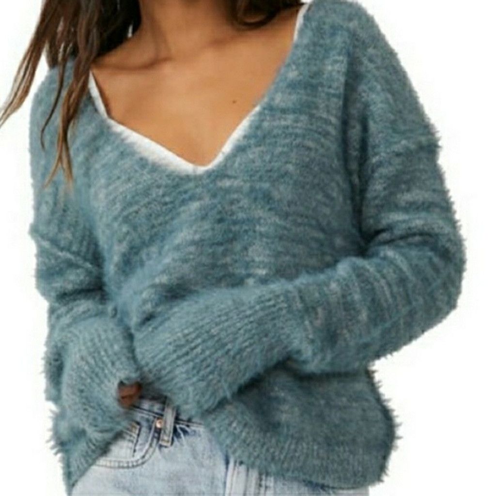 Free People NWT Free People Serendipity Sweater Fuzzy Sweater Oversized Size L / US 10 / IT 46 - 1 Thumbnail