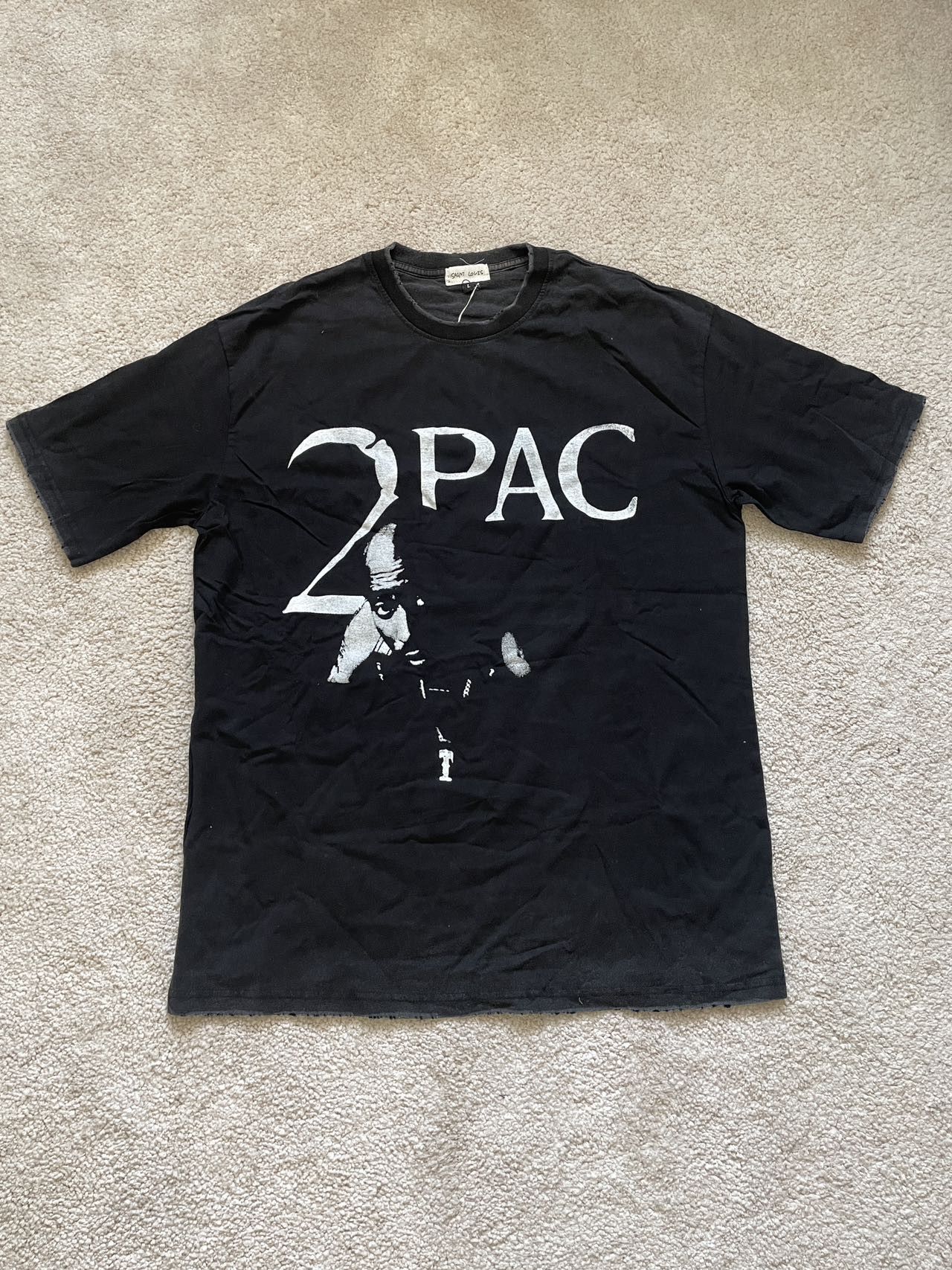 image of Sssaint Louis 2Pac T-Shirt in Black, Men's (Size Medium)