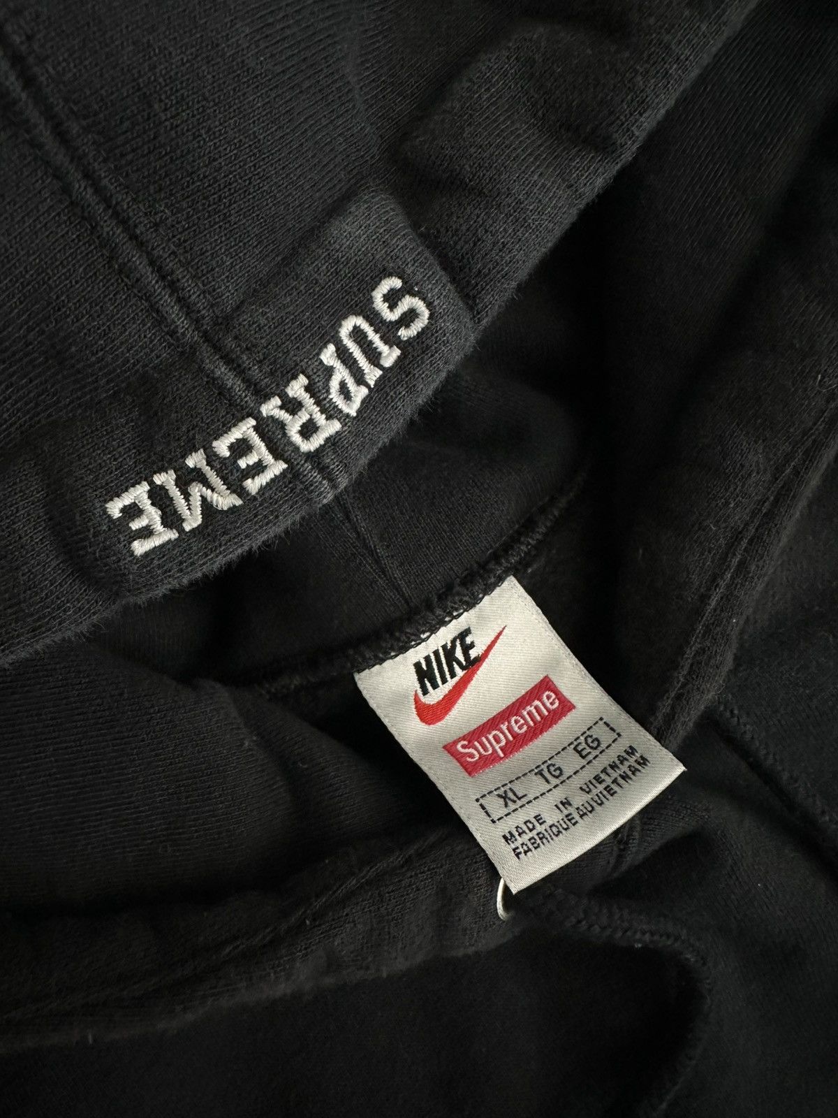 Nike × Supreme Supreme x Nike FA19 Leather Applique Heavyweight Hoodie XL Size US XL / EU 56 / 4 - 5 Thumbnail