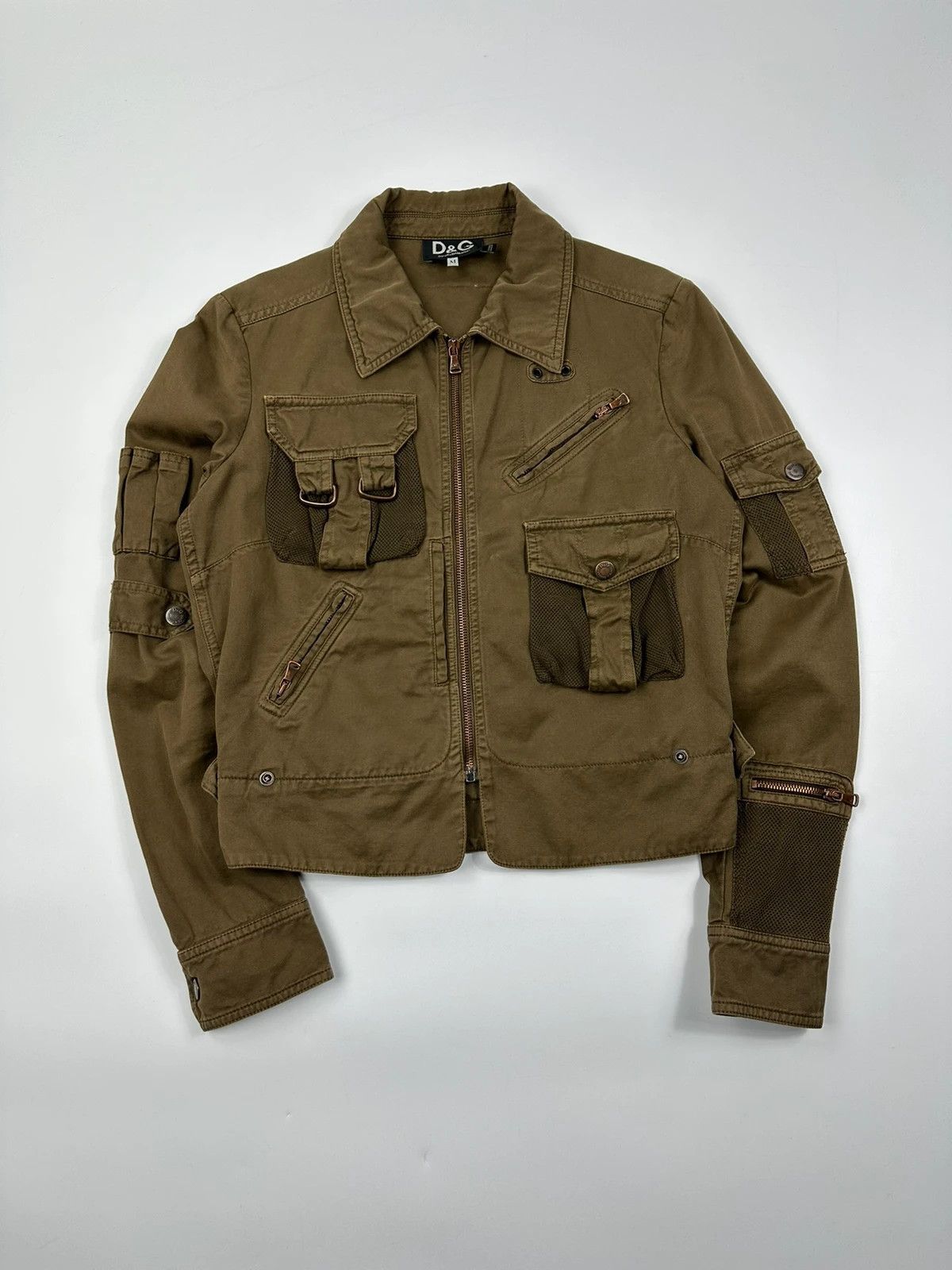 Dolce & Gabbana Dolce Gabbana FW04 Army Mesh Pocket Crop Khaki